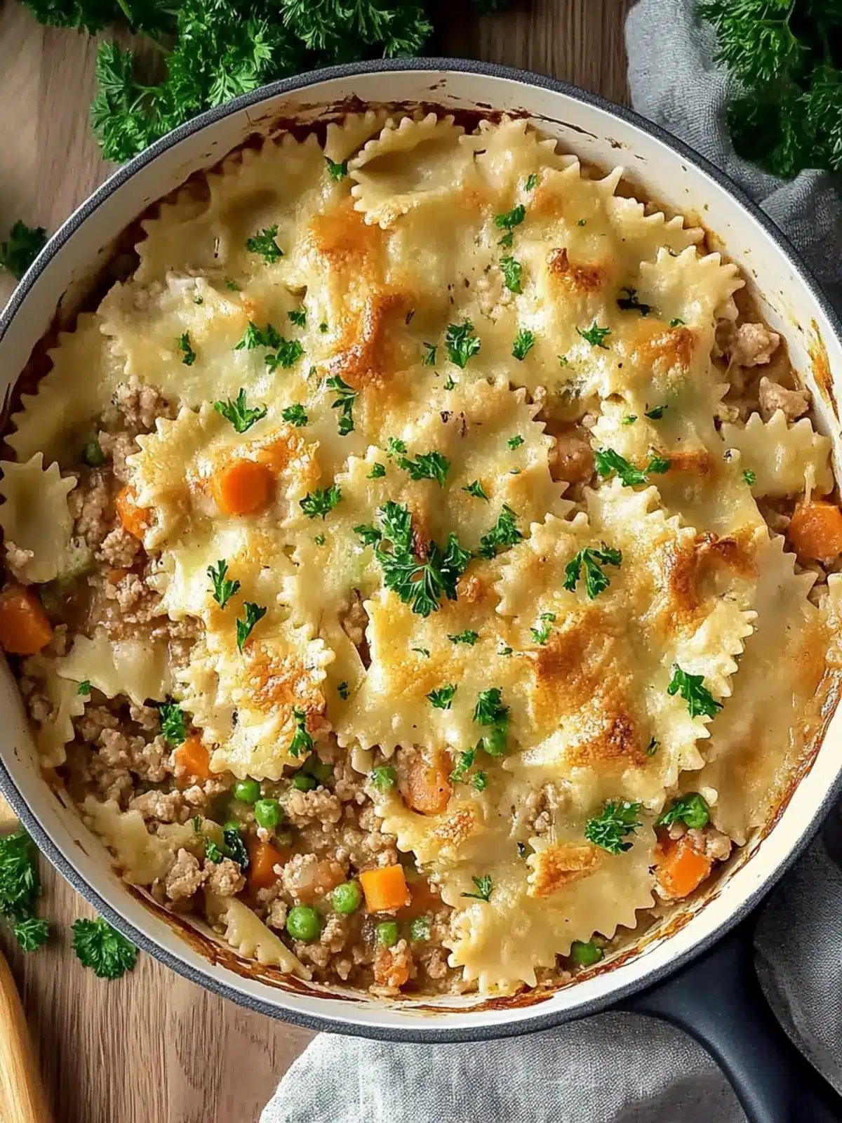 Cozy Homemade Ground Turkey Pot Pie Pasta in One Pot 2 Homemade Ground Turkey Pot Pie Pasta