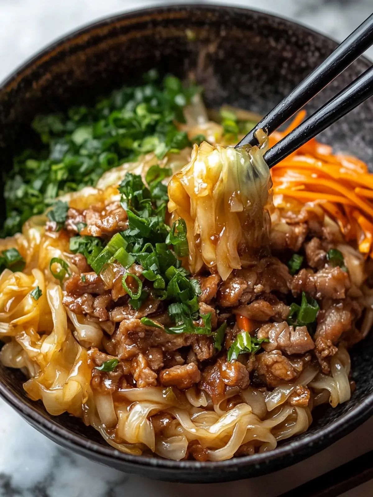Savory Potsticker Noodle Bowl with Pork & Cabbage Slaw Delight 4 Potsticker Noodle Bowl with Pork & Cabbage Slaw