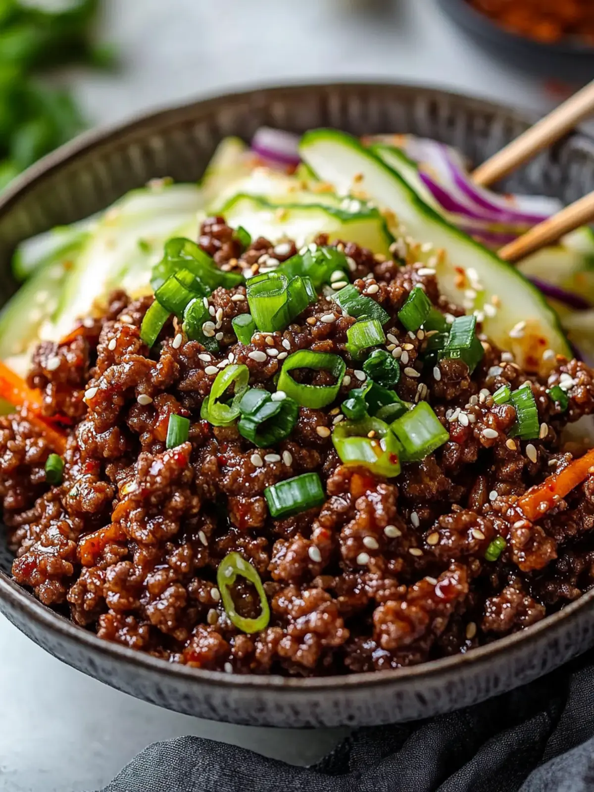 Spicy Keto Korean Ground Beef with Crunchy Cucumber Bliss 5 Spicy Keto Korean Ground Beef