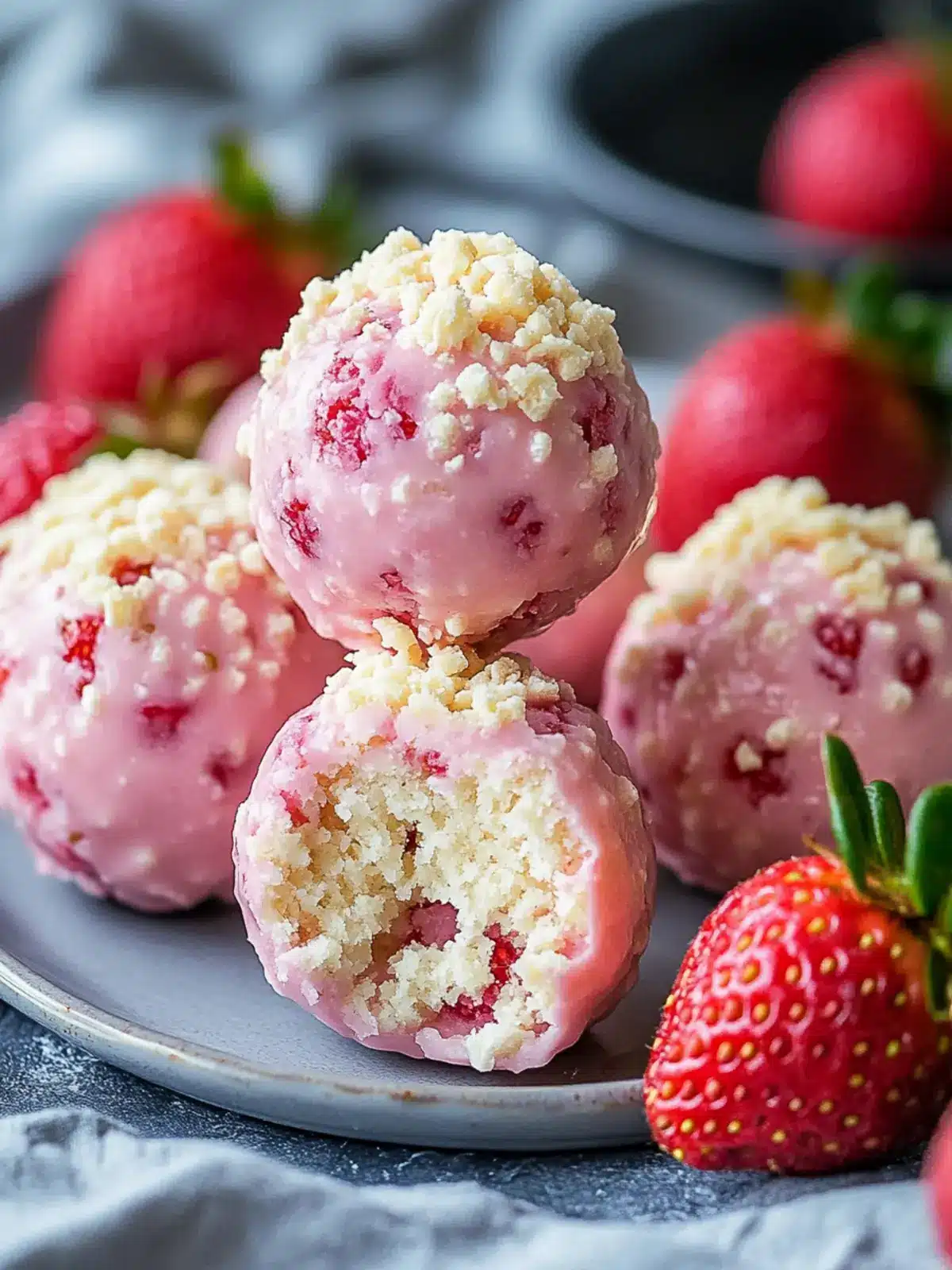 Delicious Strawberry Shortcake No-Bake Balls for Summer Bliss 2 Strawberry Shortcake No-Bake Balls