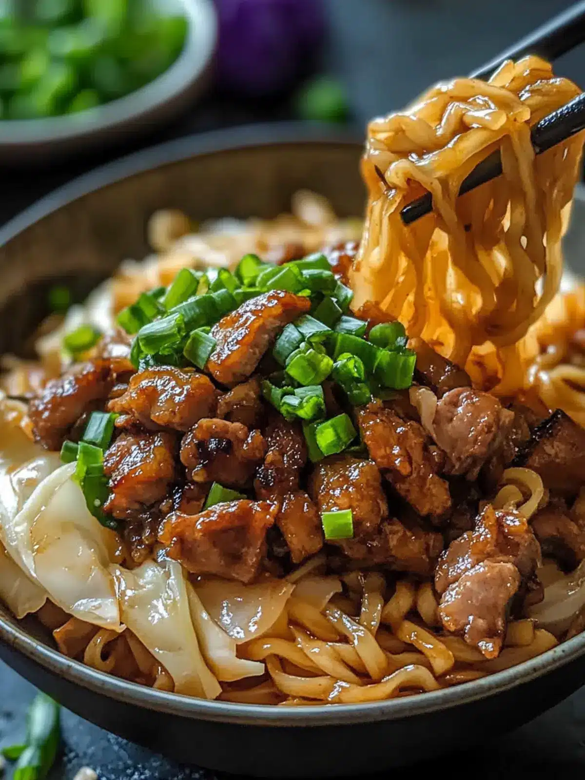 Savory Potsticker Noodle Bowl with Pork & Cabbage Slaw Delight 3 Potsticker Noodle Bowl with Pork & Cabbage Slaw
