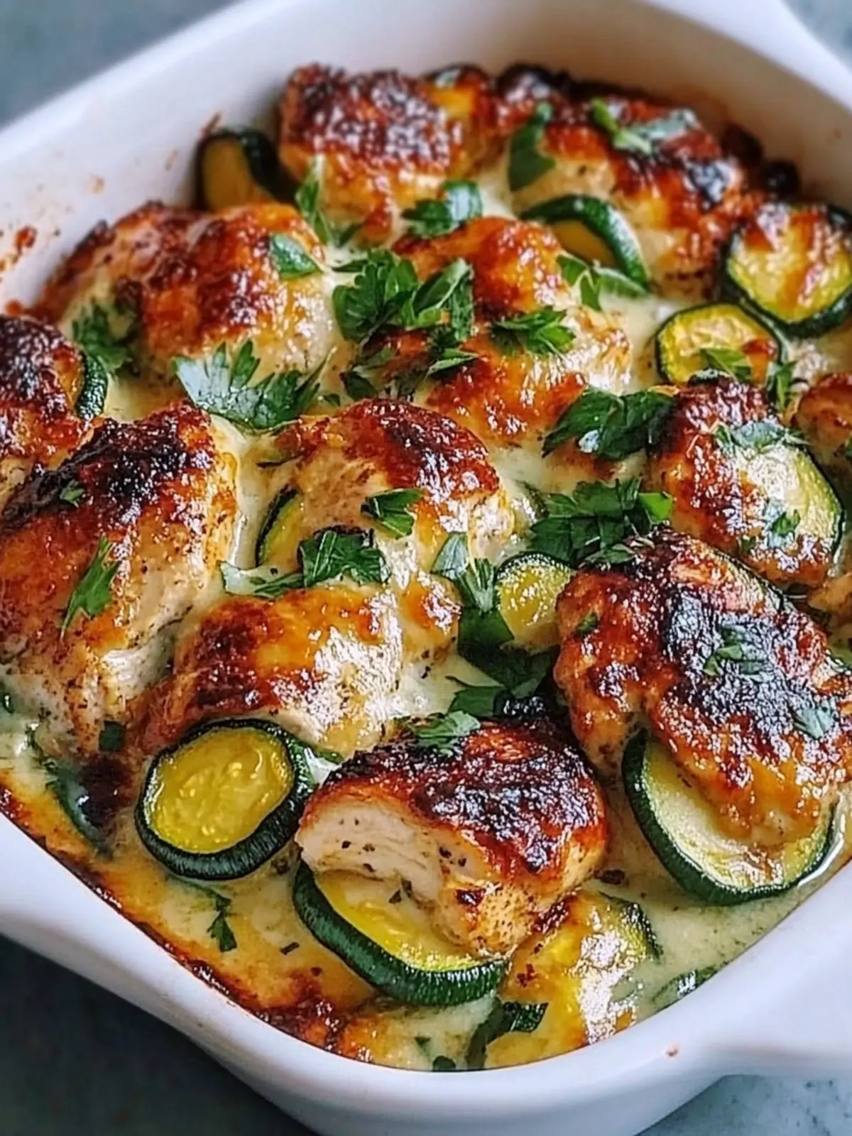 High Protein Chicken Zucchini Bake That's Pure Comfort! 3 High Protein Chicken Zucchini Bake