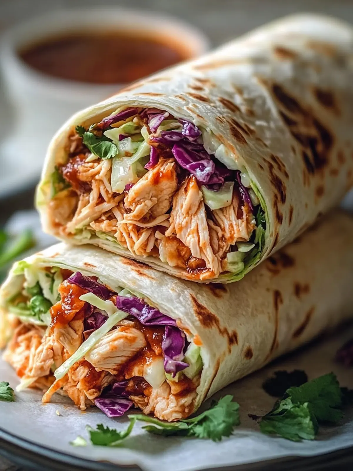 Savory BBQ Chicken Coleslaw Wraps for Quick Comfort Food 4 BBQ Chicken Coleslaw Wraps