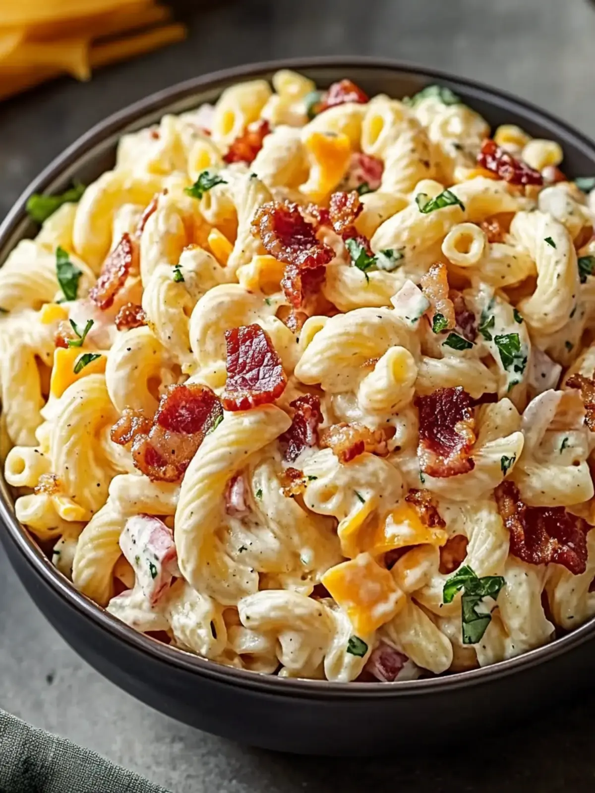 Bacon Cheddar Ranch Pasta Salad That's Perfect for Any Gathering 4 Bacon Cheddar Ranch Pasta Salad