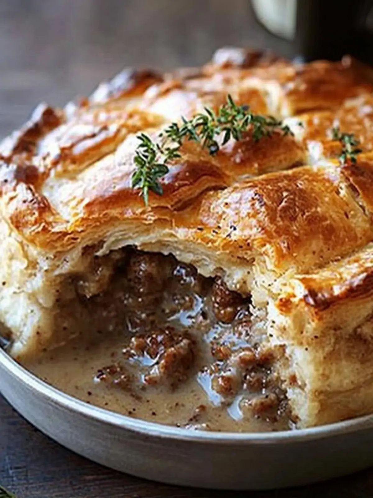 Sausage Gravy and Biscuit Pie: Comfort Food Made Easy 2 Sausage Gravy and Biscuit Pie