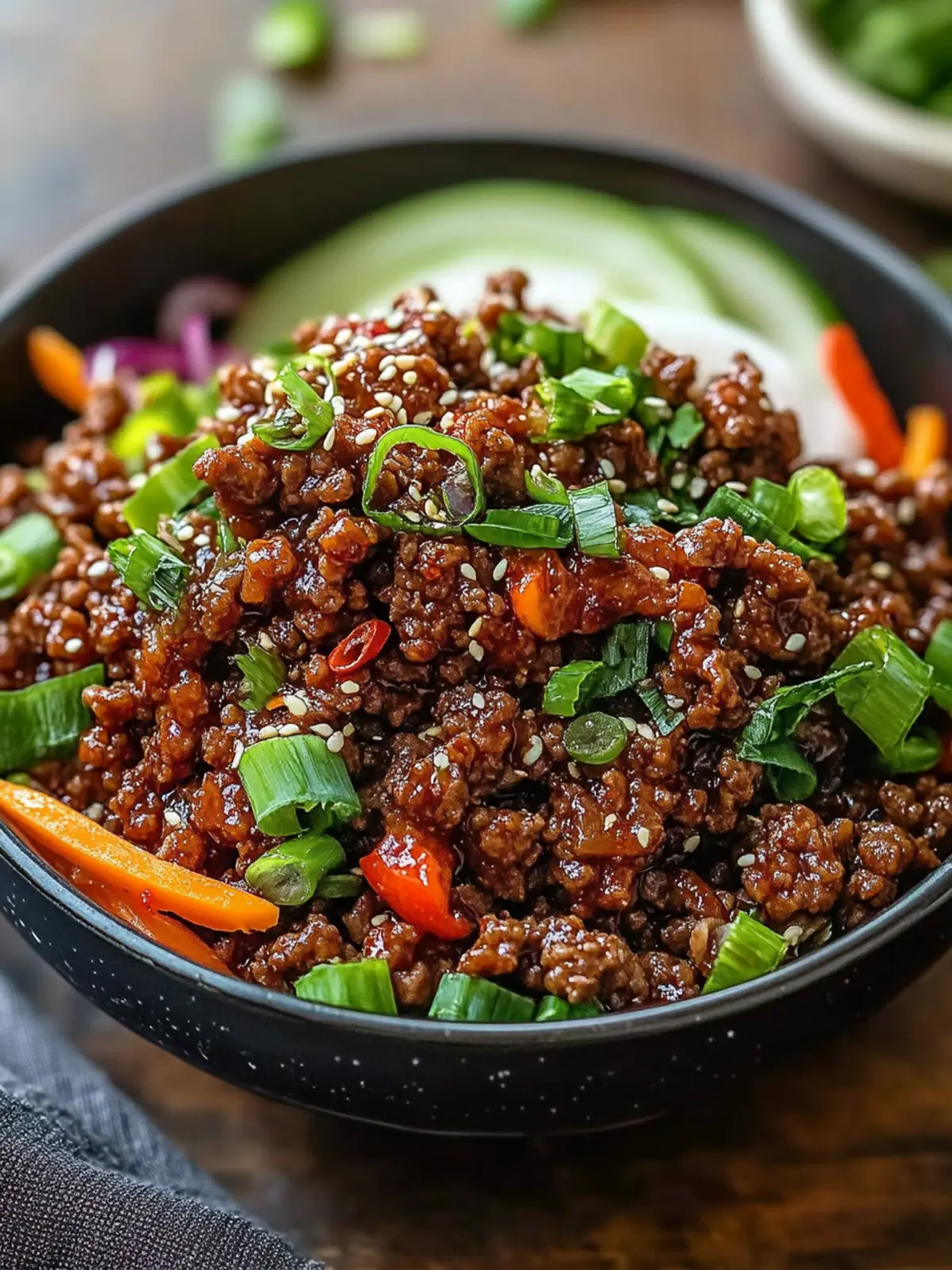 Spicy Keto Korean Ground Beef with Crunchy Cucumber Bliss 3 Spicy Keto Korean Ground Beef