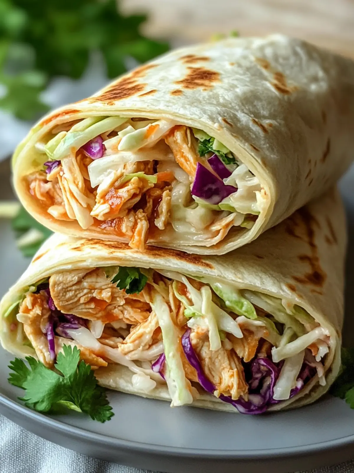 Savory BBQ Chicken Coleslaw Wraps for Quick Comfort Food 2 BBQ Chicken Coleslaw Wraps