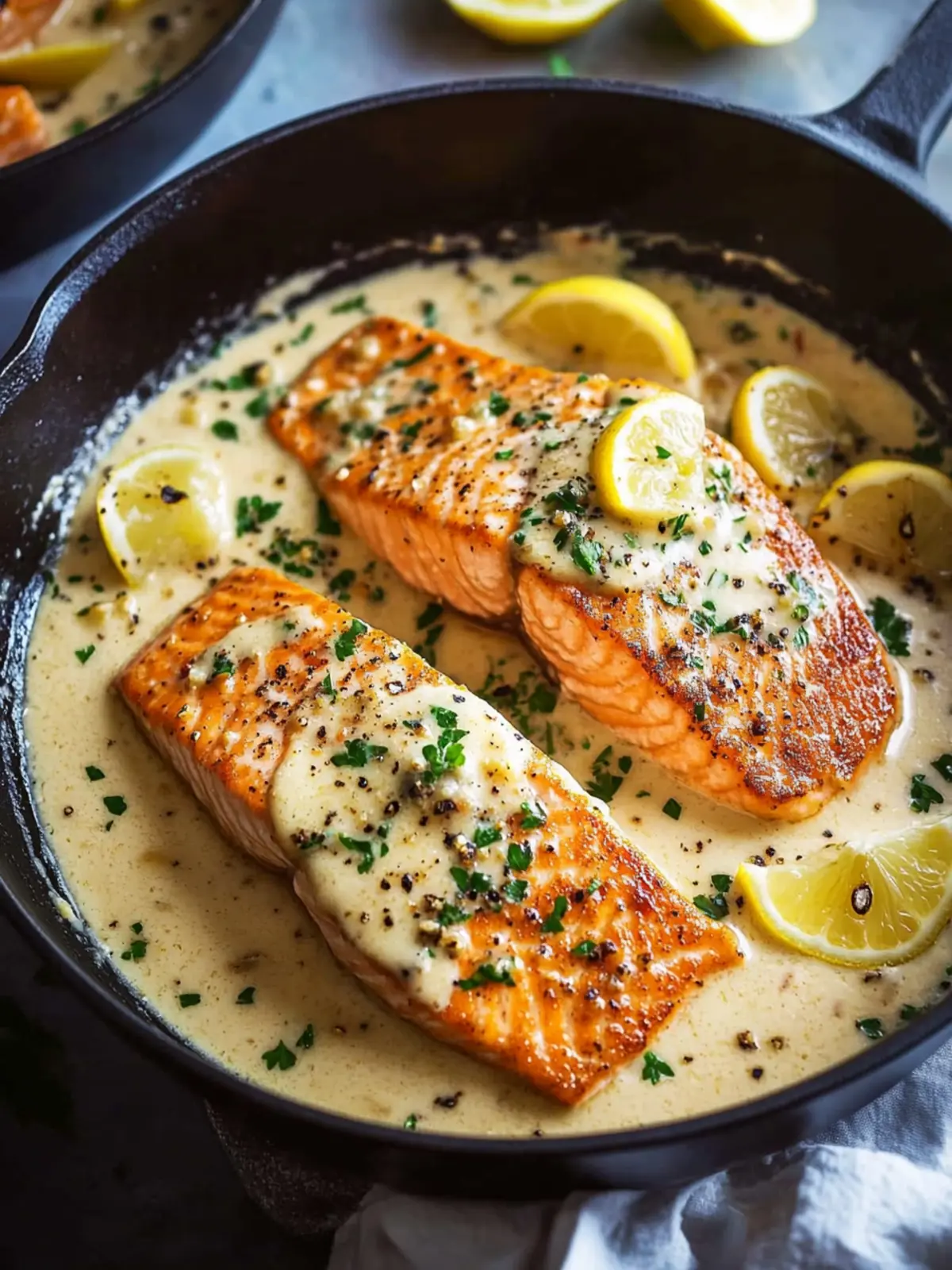 Indulge in Creamy Lemon Garlic Salmon Piccata Tonight! 4 Creamy Lemon Garlic Salmon Piccata