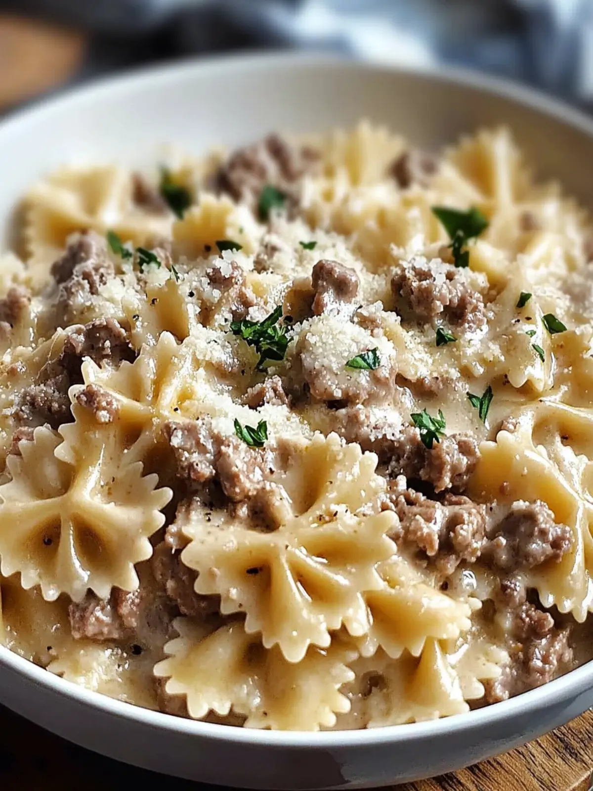 Creamy Parmesan Garlic Beef Bowtie Pasta in Just 30 Minutes 4 Creamy Parmesan Garlic Beef Bowtie Pasta