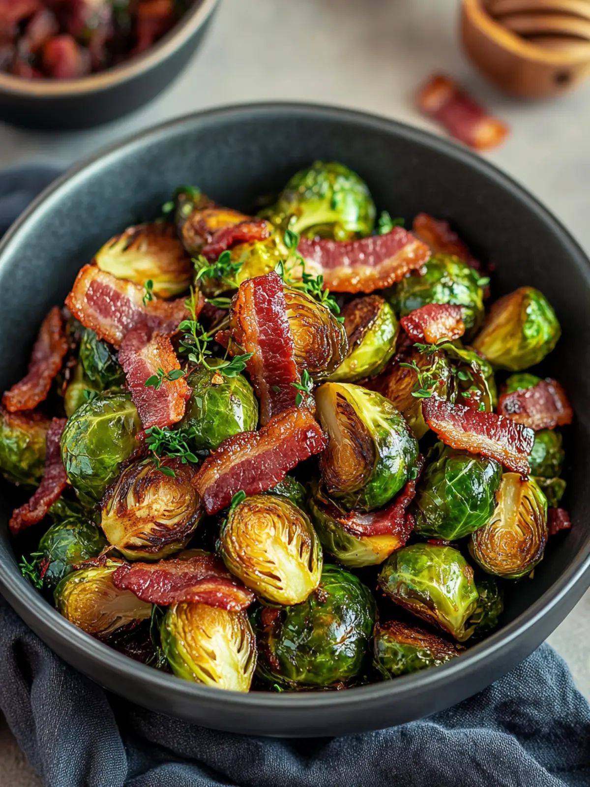 Honey Sriracha Glazed Brussels Sprouts with Bacon Bliss 3 Honey Sriracha Glazed Brussels Sprouts with Bacon