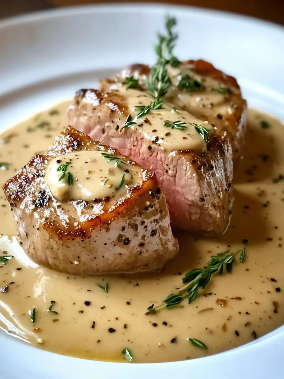Gourmet Pork Tenderloin w/ Dijon Mustard Cream Sauce in 30 Mins 3 Pork Tenderloin w/ Dijon Mustard Cream Sauce