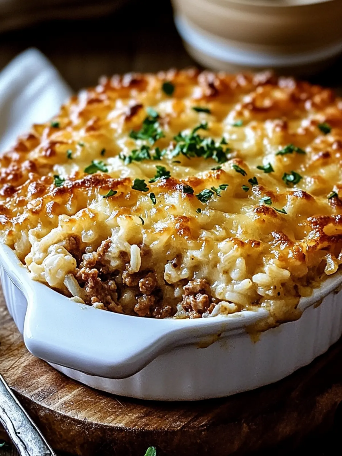 Savory French Onion Ground Beef and Rice Casserole Magic 3 Savory French Onion Ground Beef and Rice Casserole