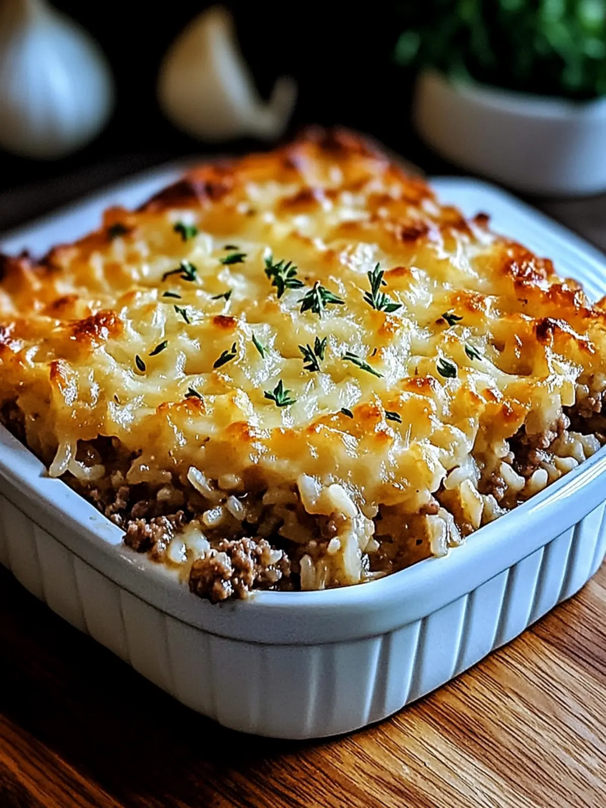 Savory French Onion Ground Beef and Rice Casserole Magic 5 Savory French Onion Ground Beef and Rice Casserole