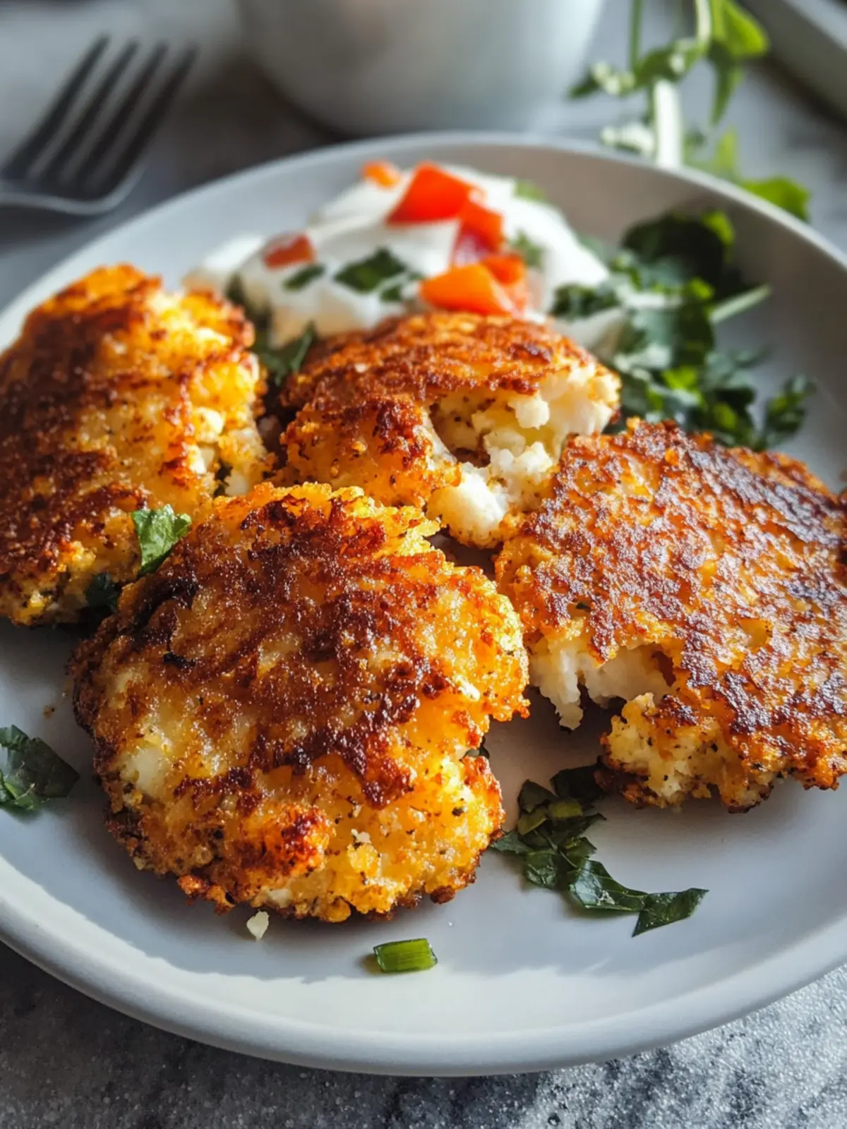 Crispy Cauliflower Hash Browns: Guilt-Free Breakfast Bliss 3 Crispy Cauliflower Hash Browns