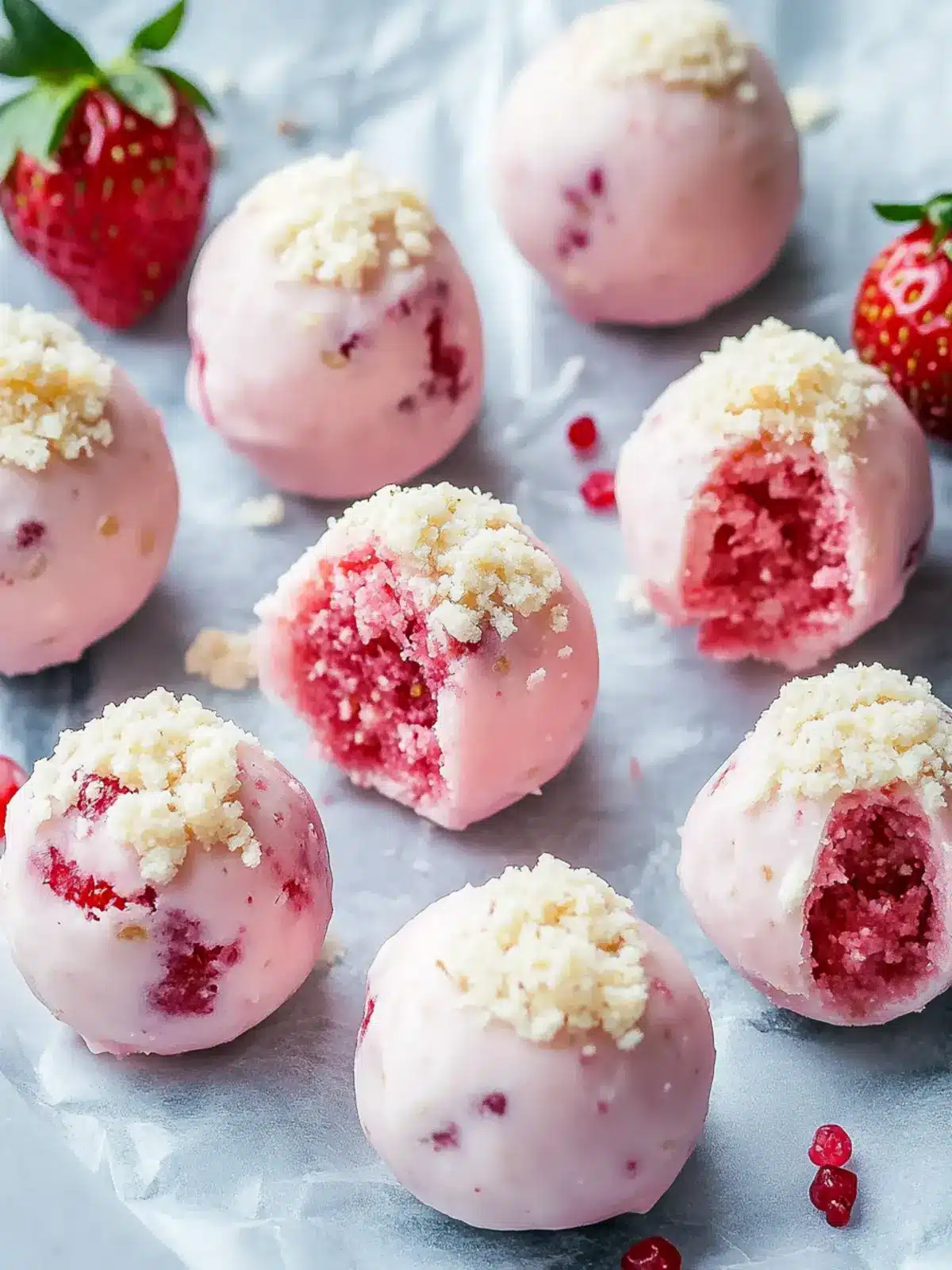 Delicious Strawberry Shortcake No-Bake Balls for Summer Bliss 4 Strawberry Shortcake No-Bake Balls