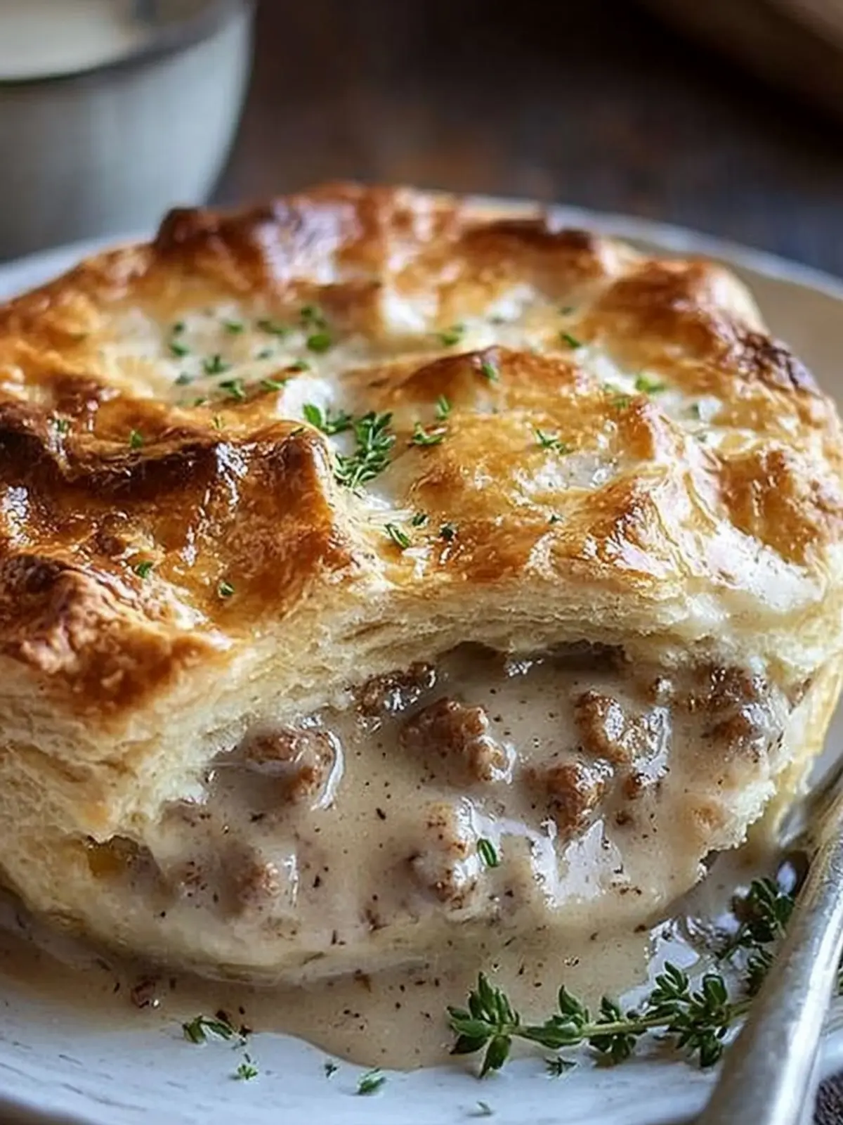 Sausage Gravy and Biscuit Pie: Comfort Food Made Easy 3 Sausage Gravy and Biscuit Pie