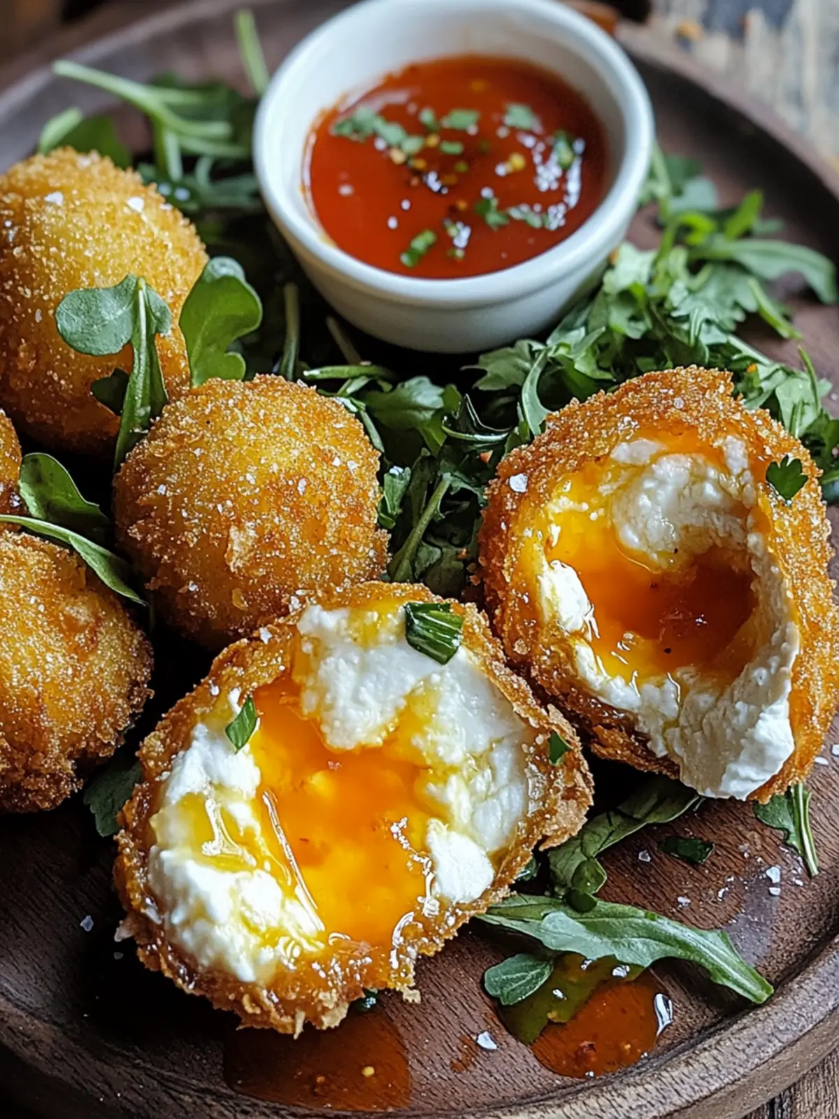 Crispy Fried Burrata with Spicy Dipping Sauce You'll Love 2 Crispy Fried Burrata with Spicy Dipping Sauce
