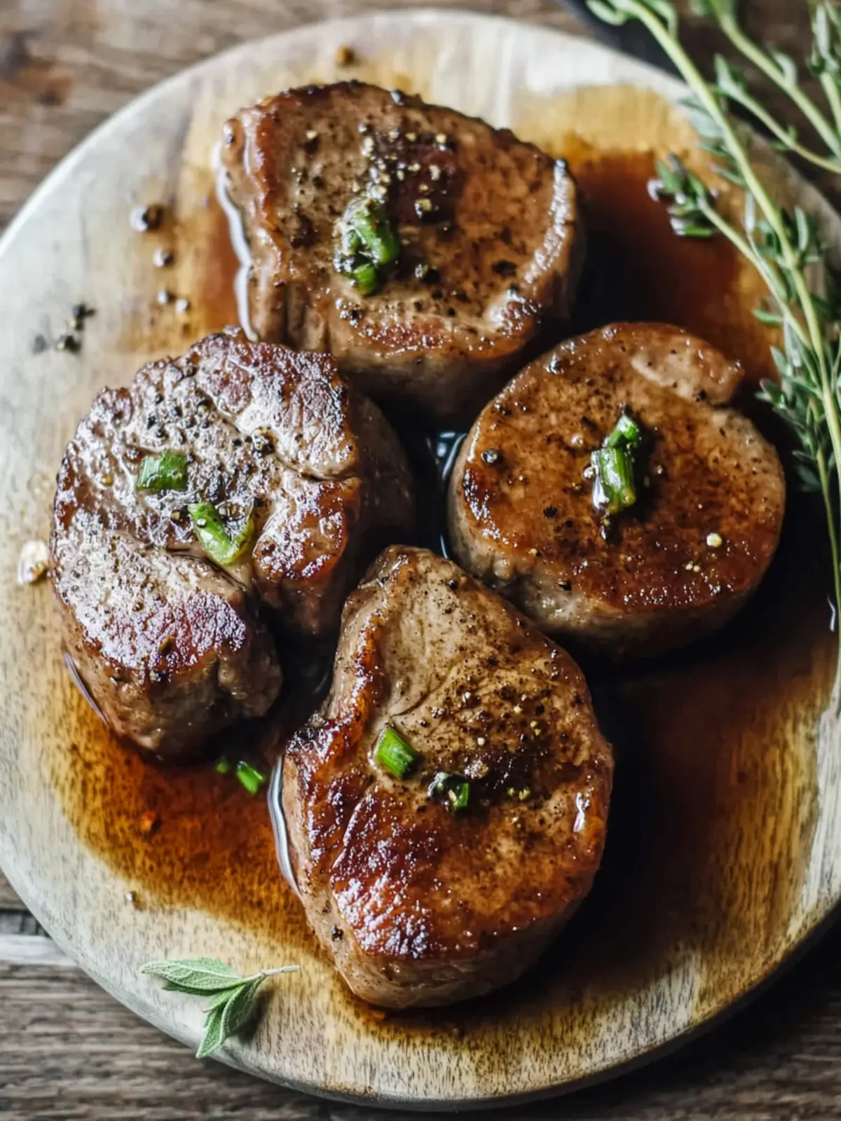 Savoring Pork Medallions in Rich Onion Gravy Bliss 3 Pork Medallions