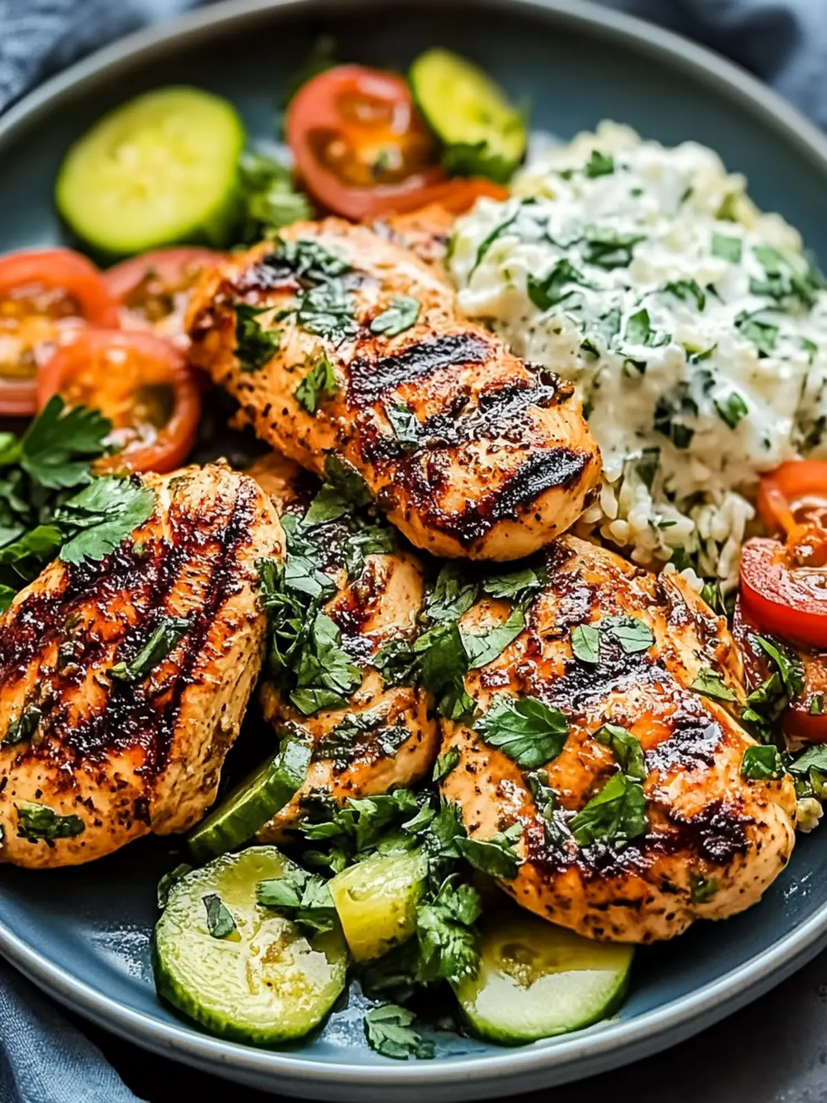 Spicy Mediterranean Chicken Meal with Creamy Cucumber Salad 5 Spicy Mediterranean Chicken Meal