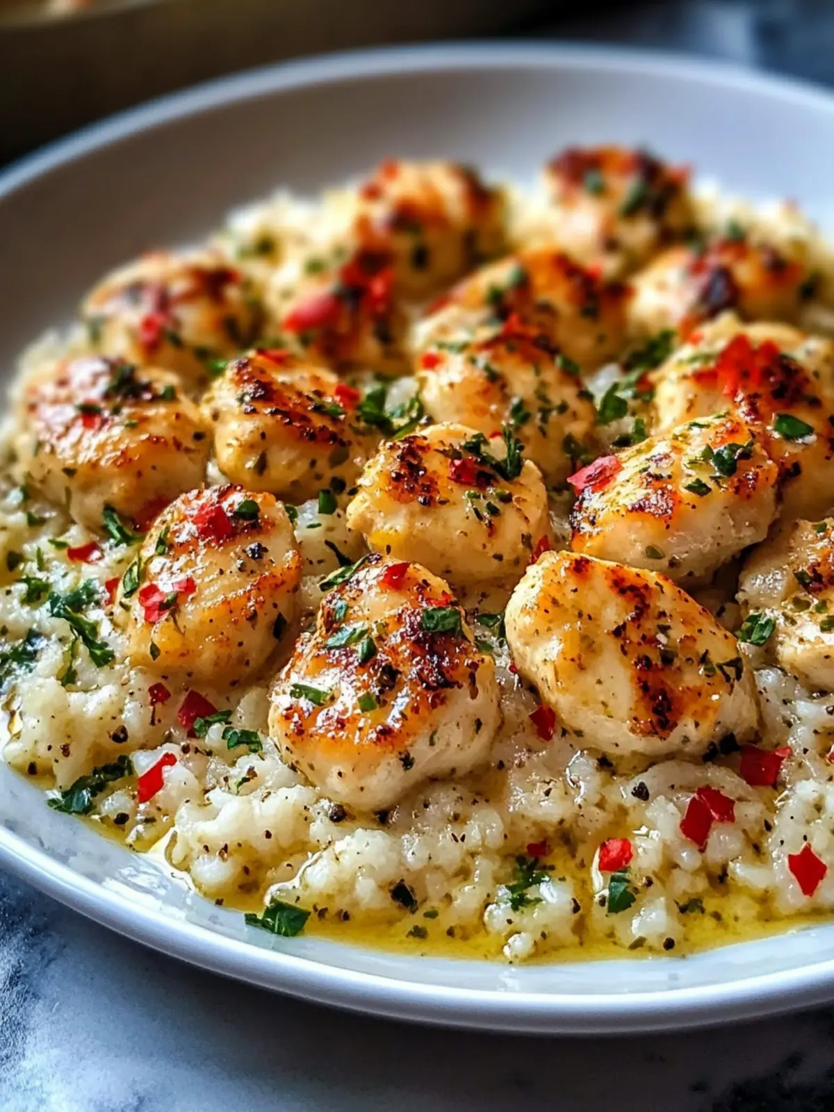 Irresistible Chicken Scampi with Creamy Garlic Parmesan Rice 2 Chicken Scampi with Creamy Garlic Parmesan Rice