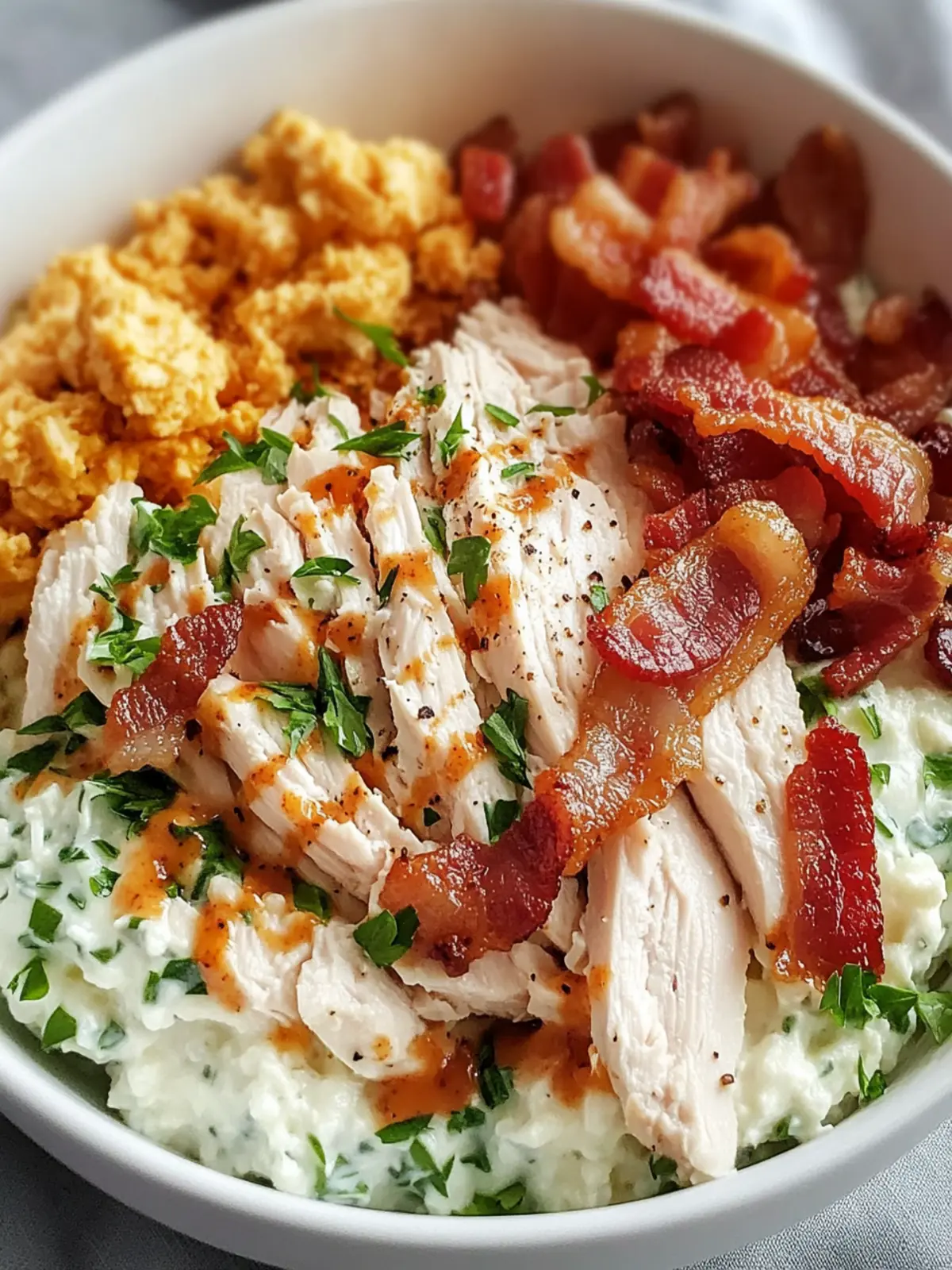 Chicken Bacon Ranch Cottage Cheese Bowl: Quick & Protein-Packed! 5 Chicken Bacon Ranch Cottage Cheese Bowl