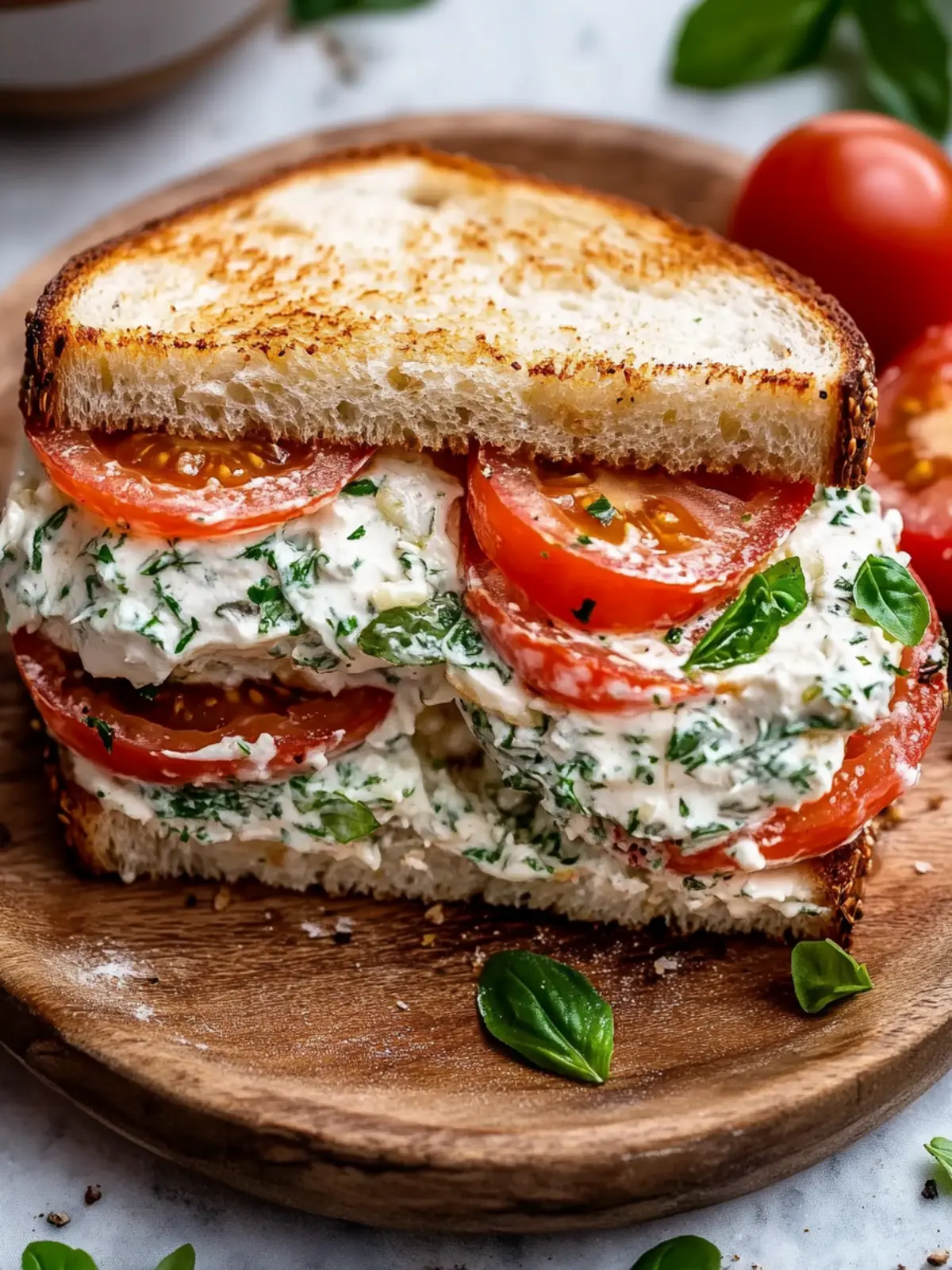 Delicious Summer Tomato Sandwich with Cream Cheese in 10 Minutes 3 SUMMER TOMATO SANDWICH WITH CREAM CHEESE