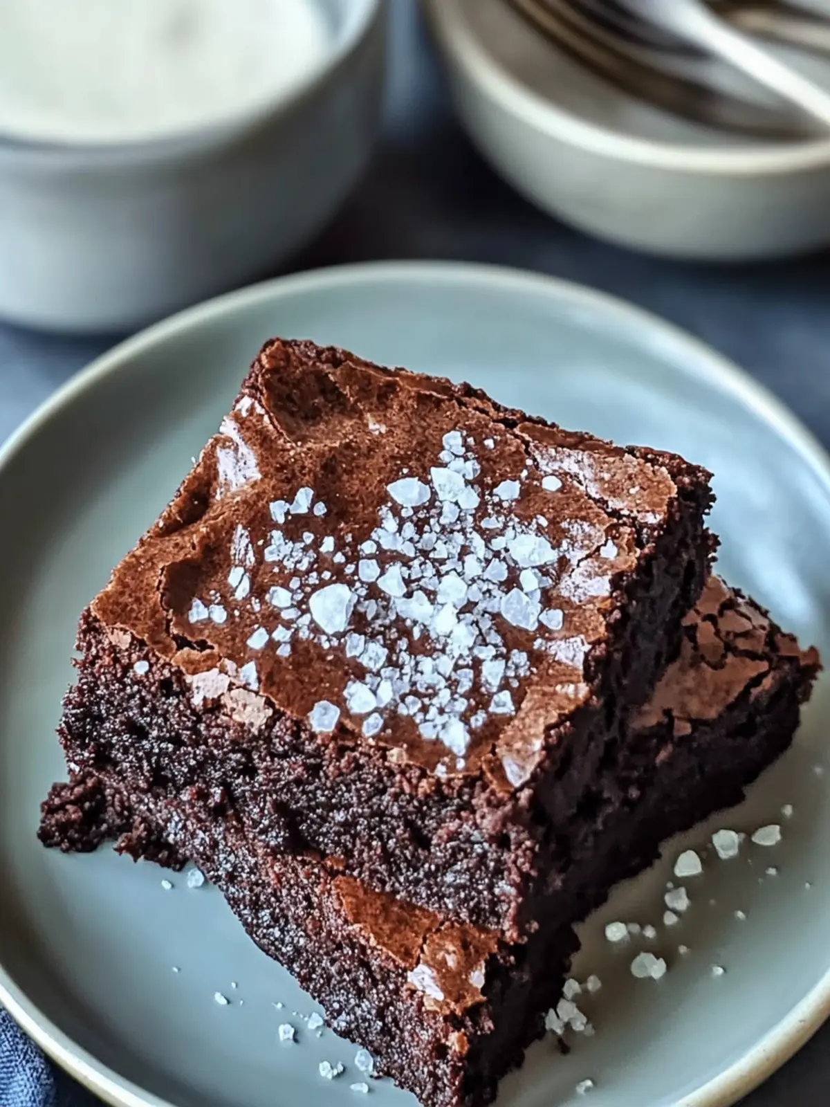 Fudgy Sourdough Discard Brownies Topped with Sea Salt Bliss 4 Sourdough Discard Brownies Sea Salt