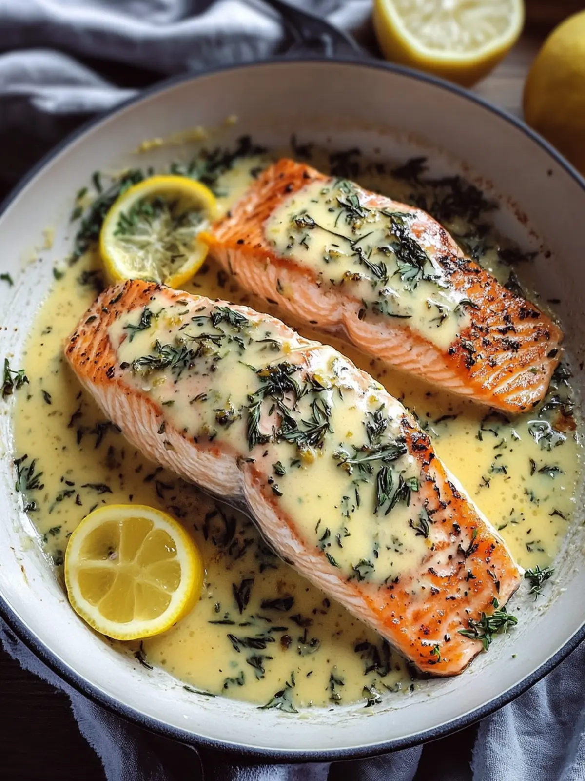 Baked Salmon with Lemon Butter Cream Sauce for Easy Elegance 4 Baked Salmon with Lemon Butter Cream Sauce