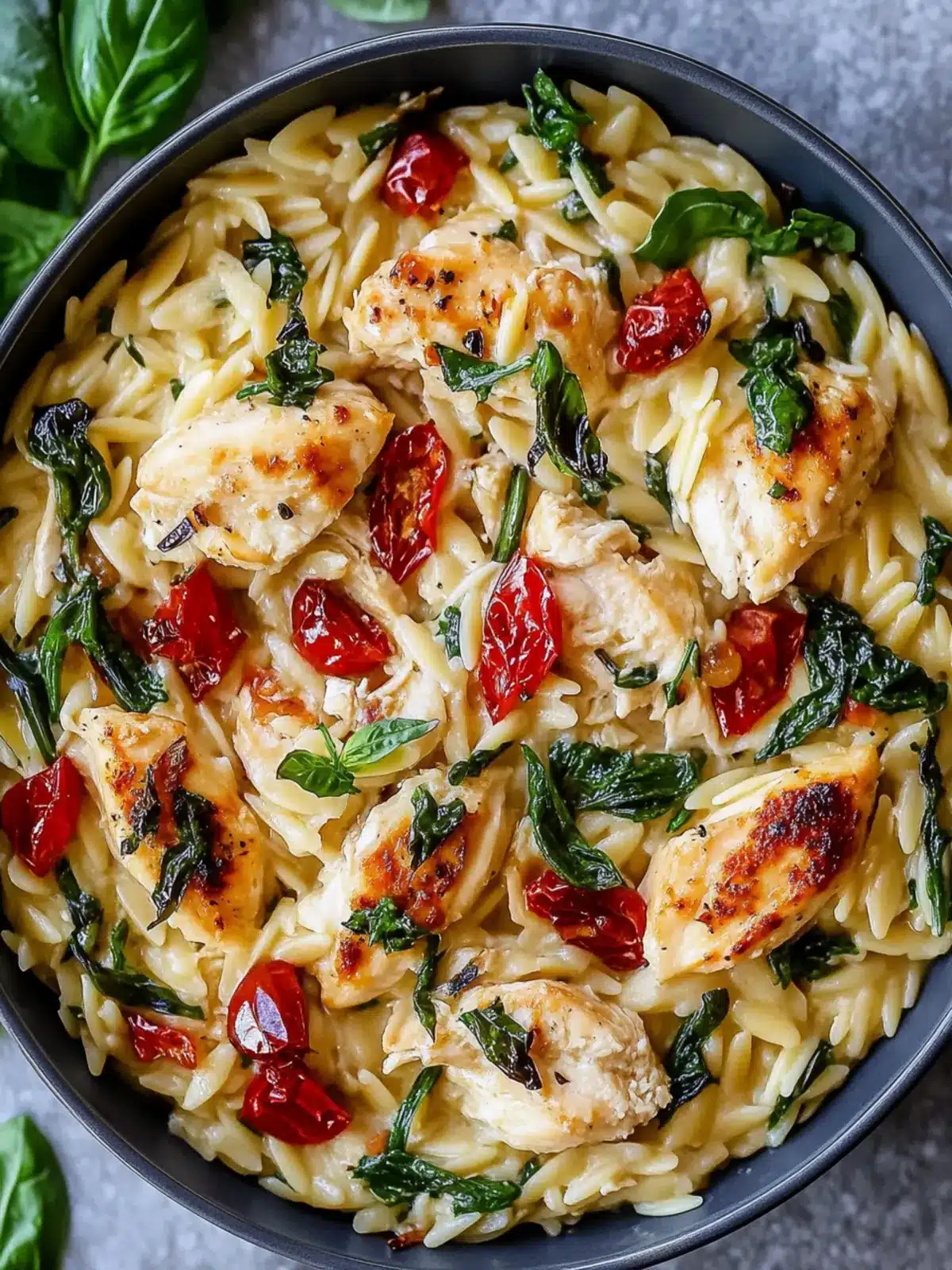 Dump and Bake Tuscan Chicken Orzo: A Cozy Dinner Delight 4 Dump and Bake Tuscan Chicken Orzo
