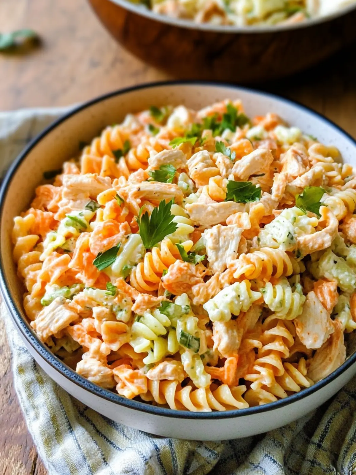 High Protein Buffalo Chicken Pasta Salad for Flavorful Meal Prep 2 High Protein Buffalo Chicken Pasta Salad