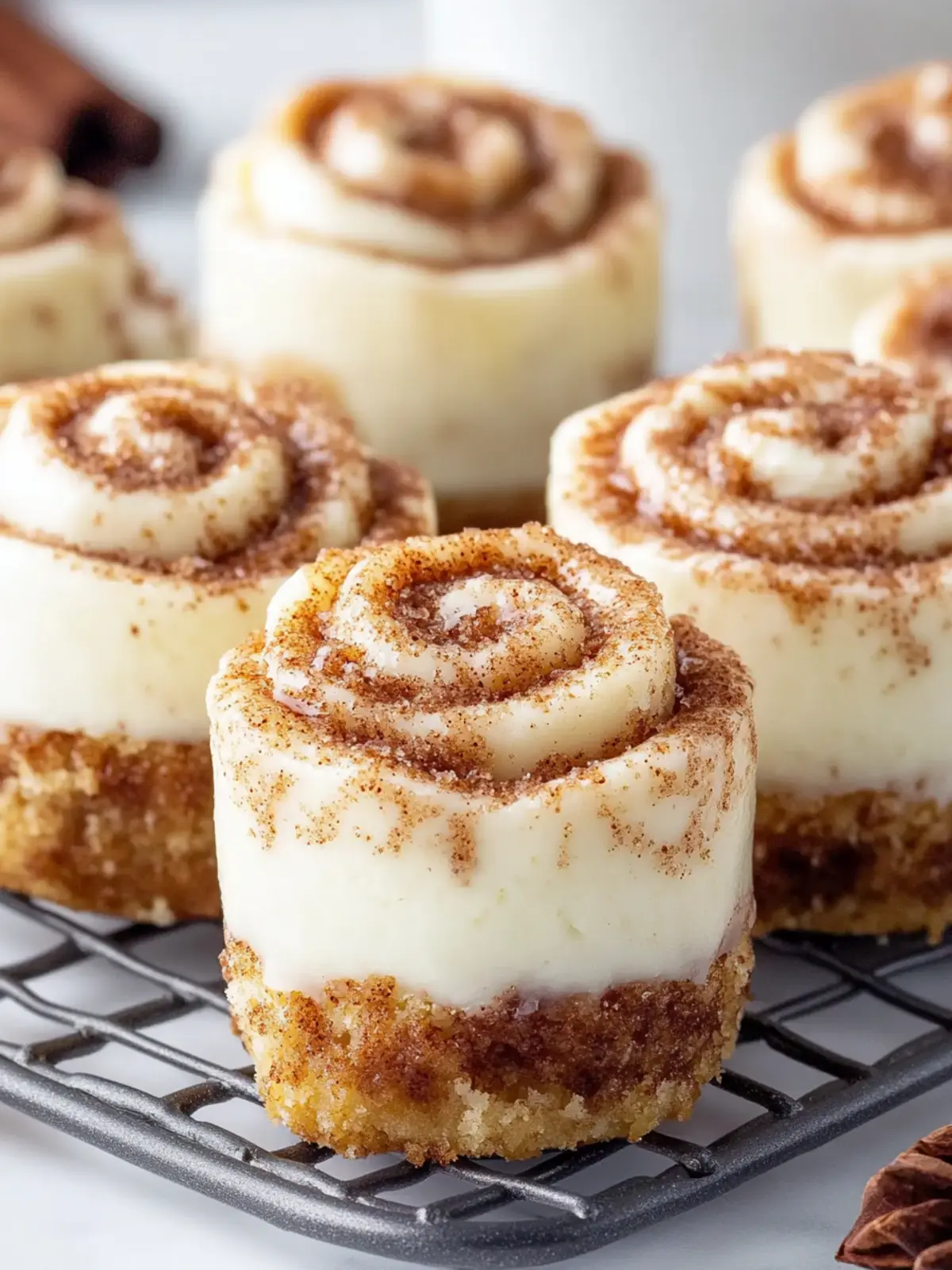 Mini Cinnamon Roll Cheesecakes with Creamy Frosting Delight 2 Mini Cinnamon Roll Cheesecakes