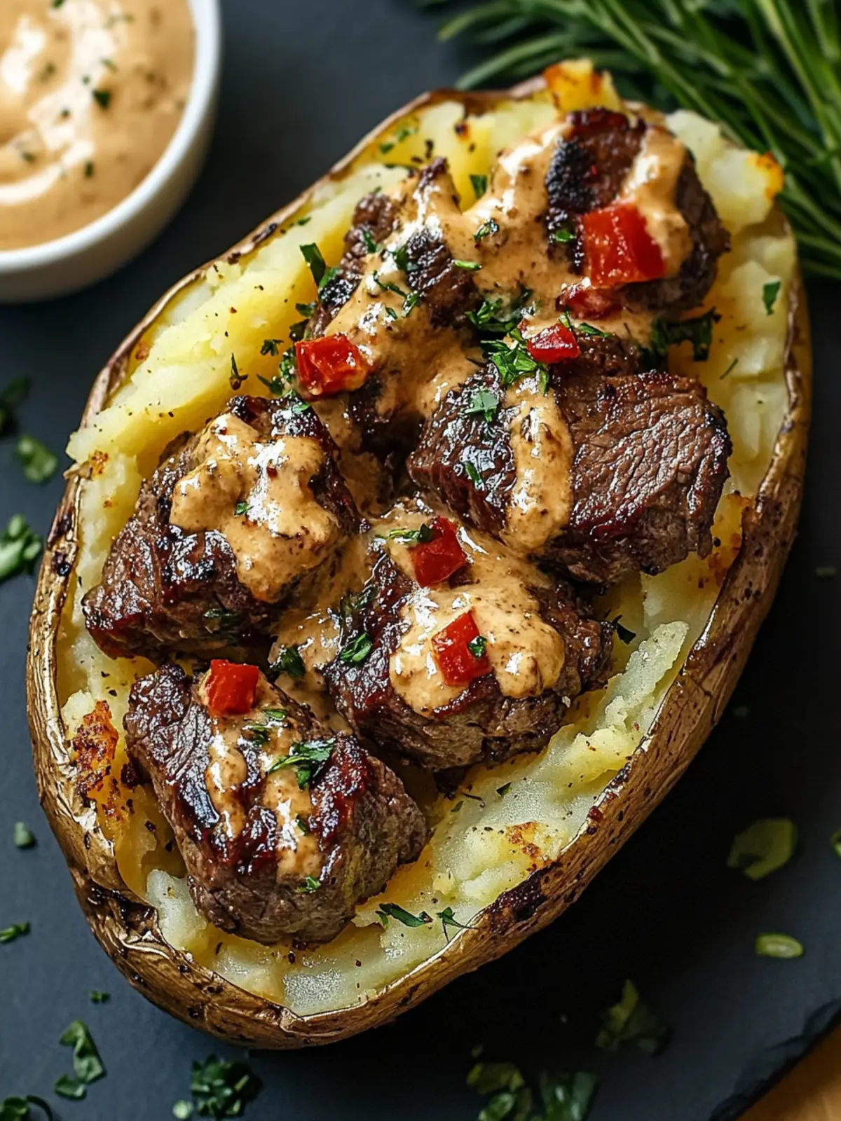 Loaded Baked Potato with Steak Bites for Ultimate Comfort Food 5 Loaded Baked Potato with Steak Bites