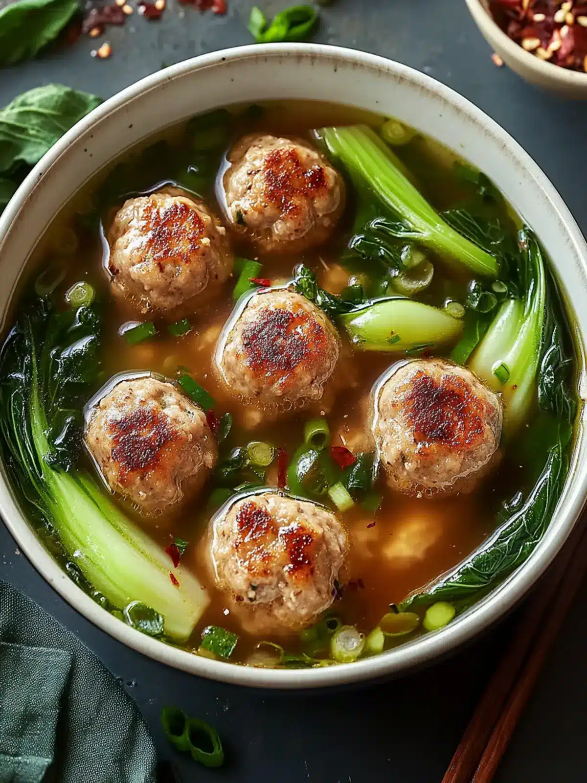 Ginger Chicken Meatball Soup with Bok Choy for Cozy Nights 4 Ginger Chicken Meatball Soup with Bok Choy