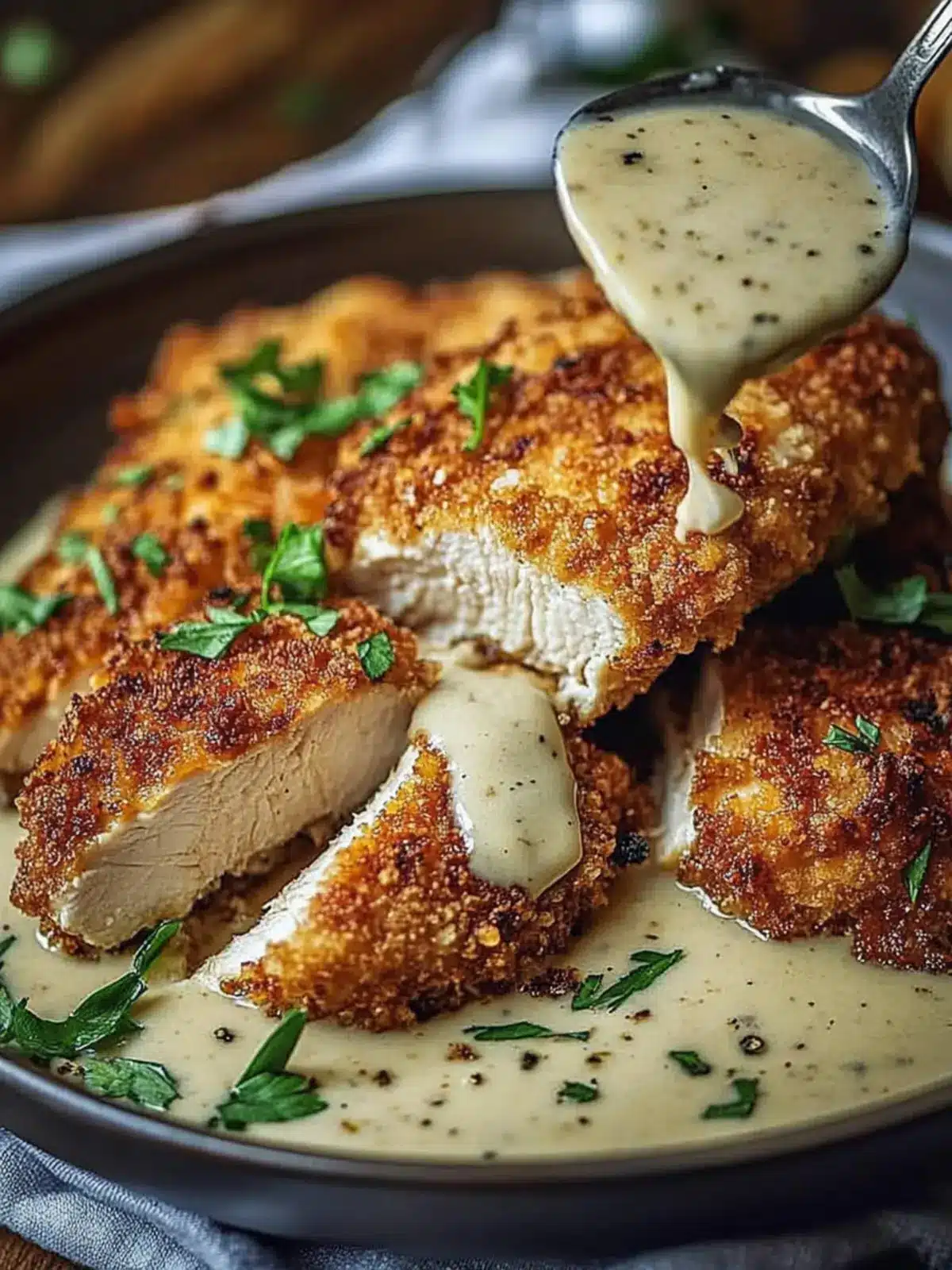 Indulge in Creamy Parmesan Crusted Chicken with Garlic Sauce 5 Creamy Parmesan Crusted Chicken with Garlic Sauce