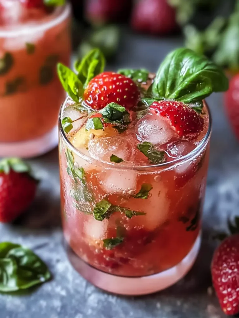 Refreshing Strawberry Basil Smash Cocktail Recipe Easy Homemade Summer Drink