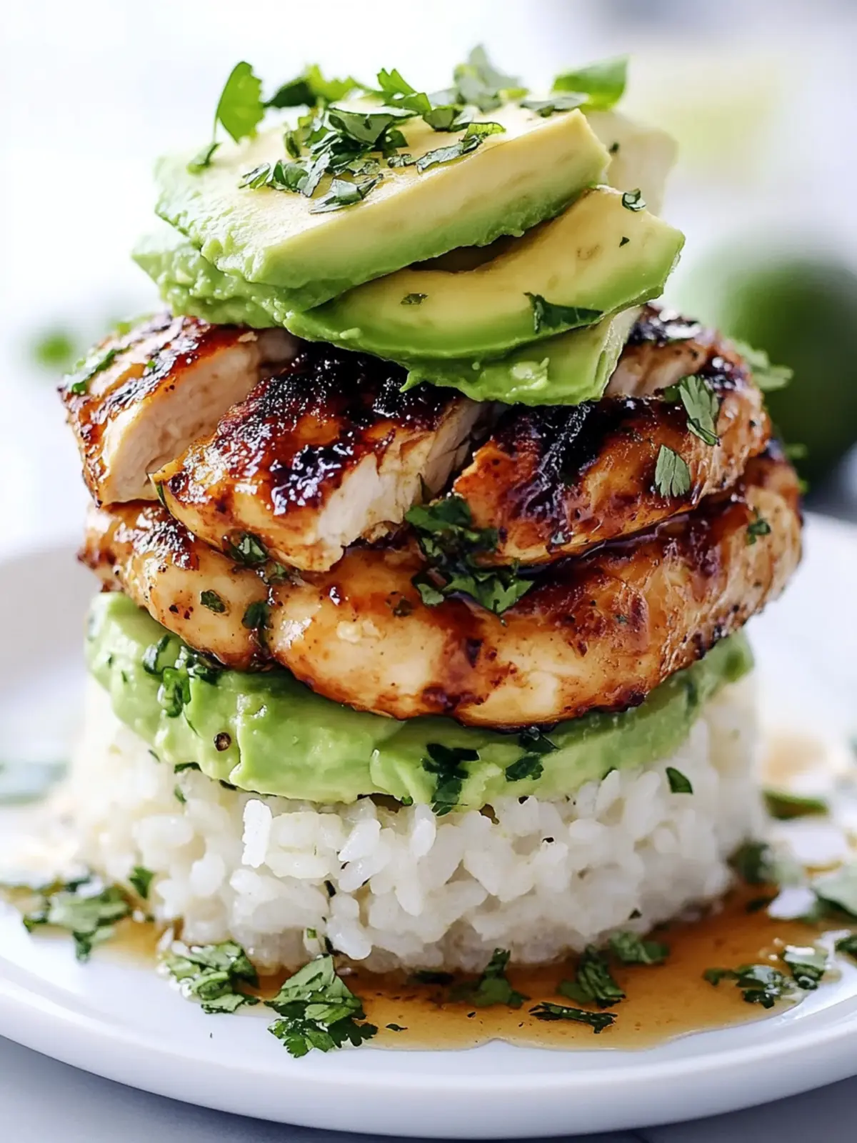 Honey Lime Chicken Avocado Rice Stack: A Fresh Flavor Boost 2 Honey Lime Chicken Avocado Rice Stack: Fresh & Flavorful Meal