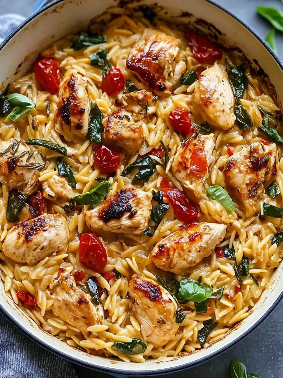 Dump and Bake Tuscan Chicken Orzo: A Cozy Dinner Delight 2 Dump and Bake Tuscan Chicken Orzo