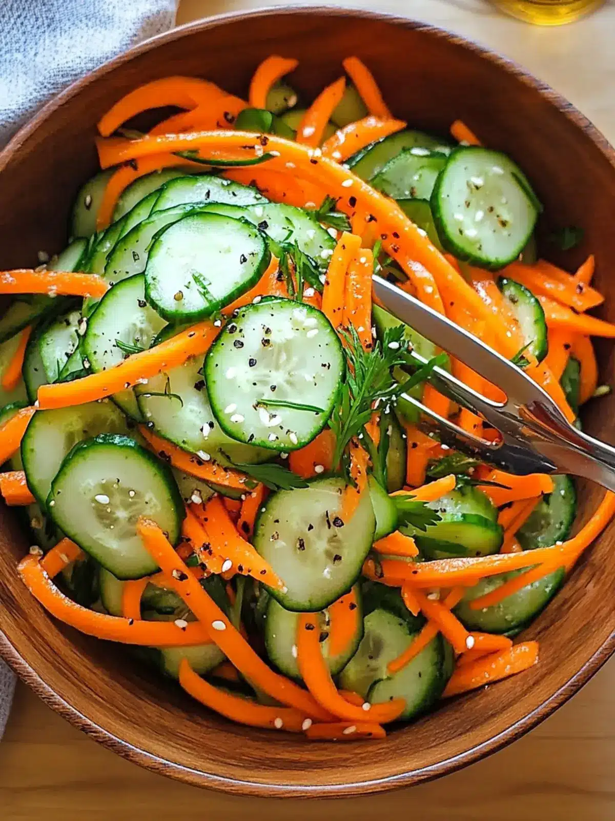 Crispy Cucumber Carrot Salad for a Refreshing Summertime Treat 3 Cucumber Carrot Salad