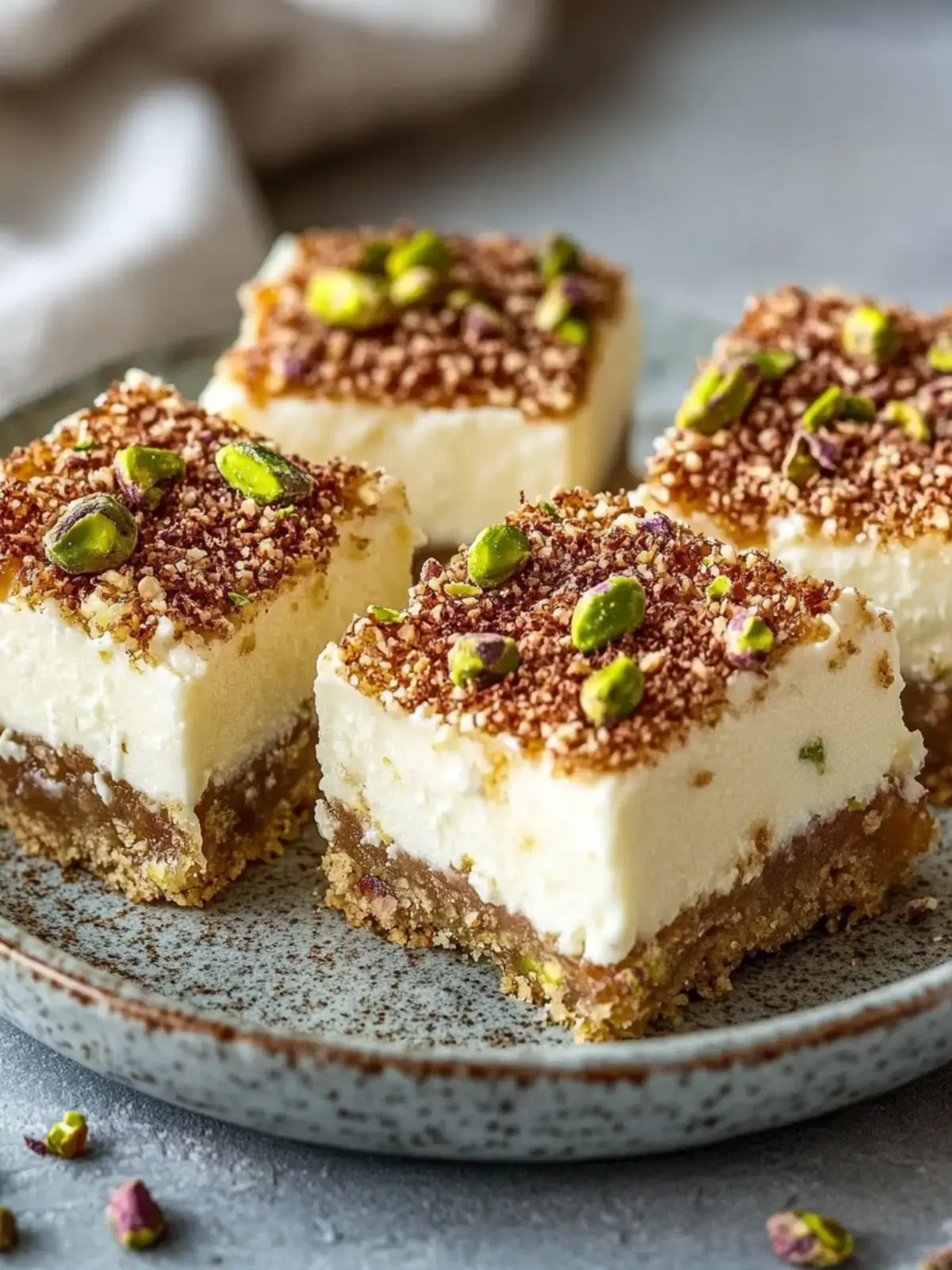 Delicious Greek Honey Pistachio Cheesecake Bars to Savor 4 Greek Honey Pistachio Cheesecake Bars