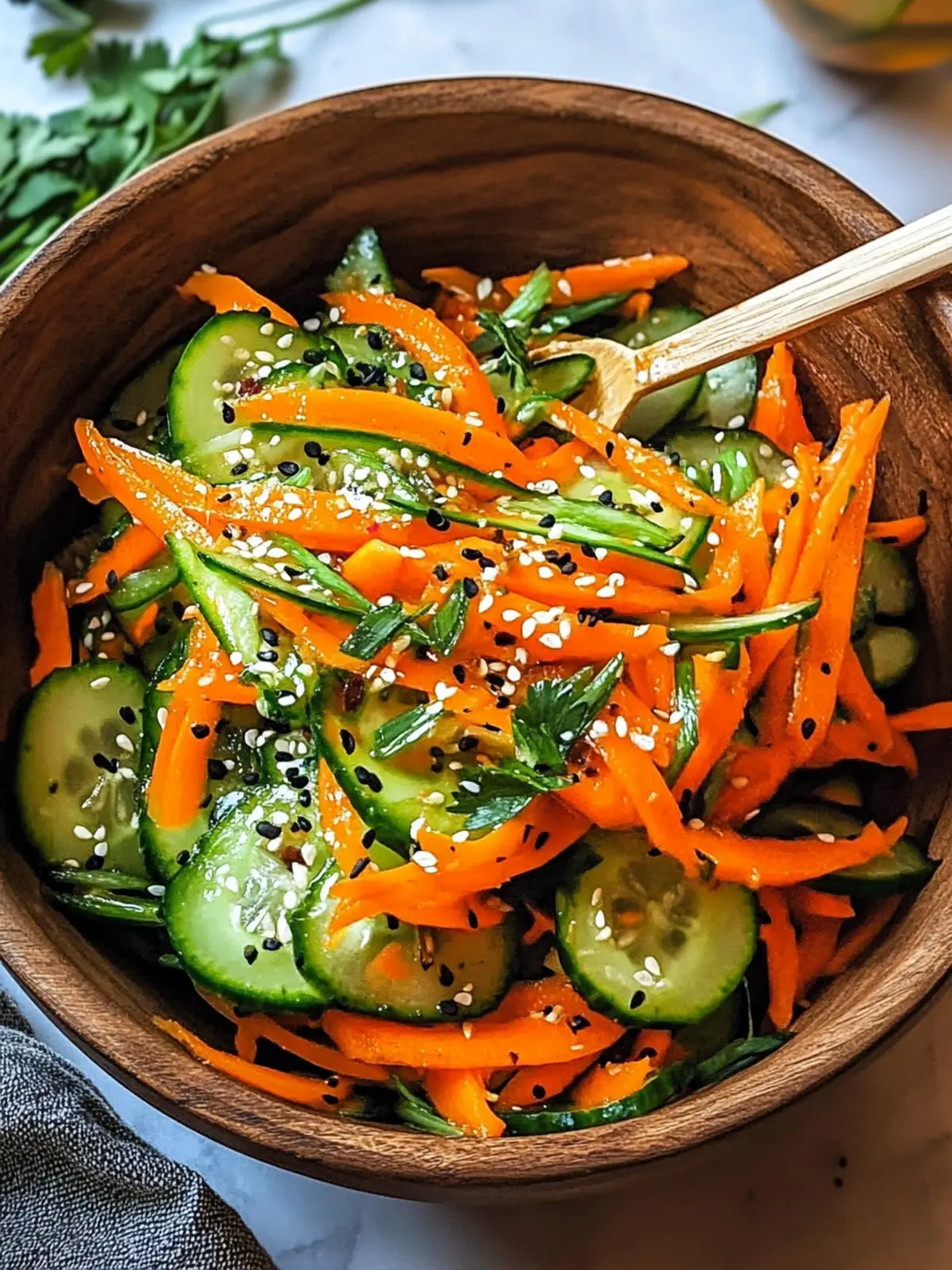 Crispy Cucumber Carrot Salad for a Refreshing Summertime Treat 2 Cucumber Carrot Salad