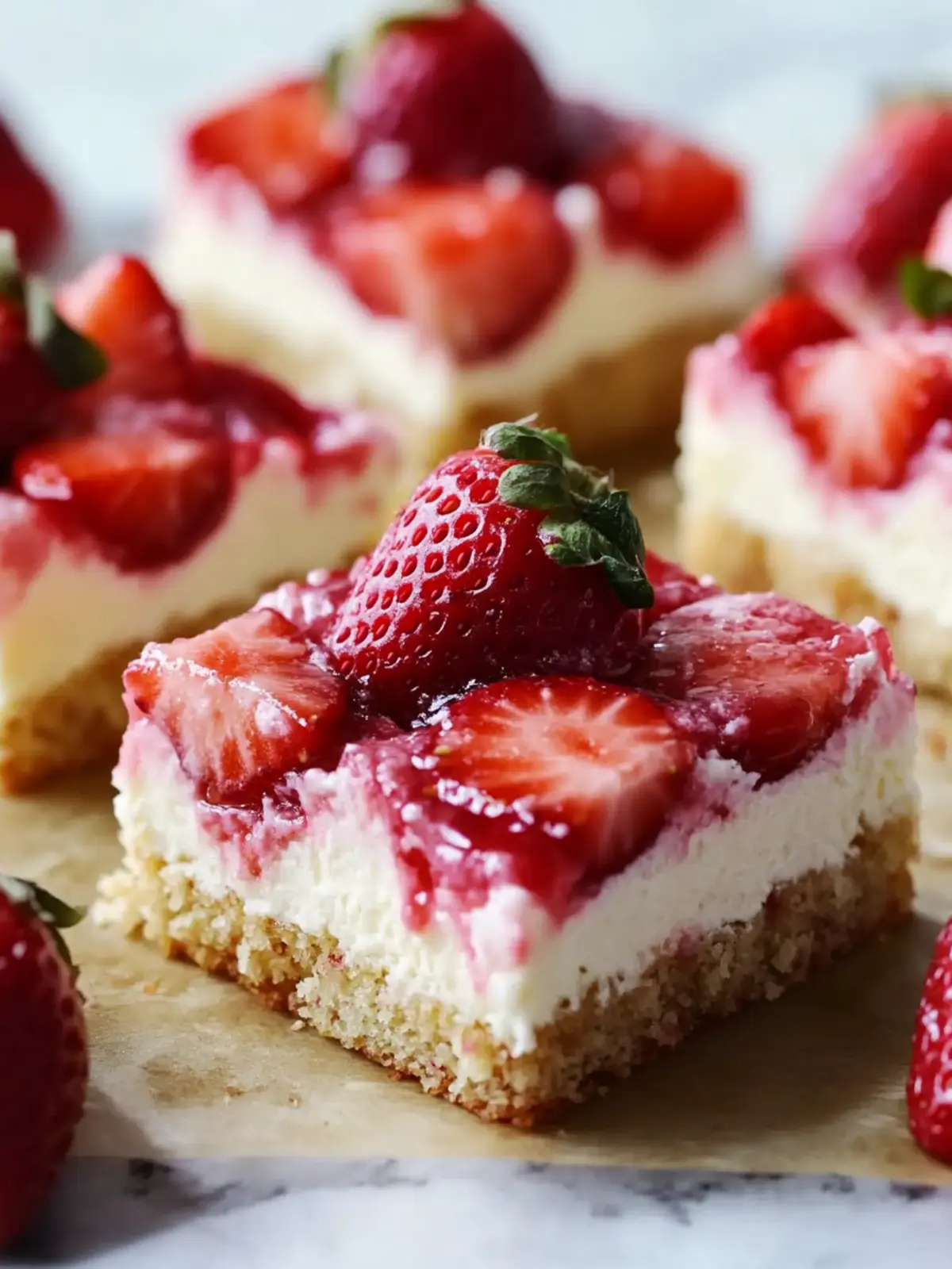 Strawberry Cream Cheese Cake Bars - Sweet Memories Await 3 Strawberry Cream Cheese Cake Bars – Sweet Memories in Every Bite