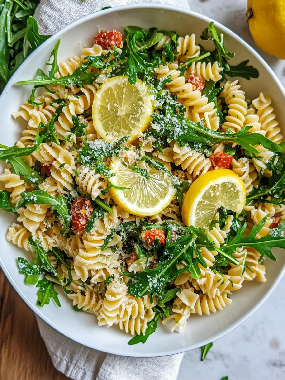 Zesty Lemon Arugula Pasta Salad Ready in 15 Minutes 2 Lemon Arugula Pasta Salad