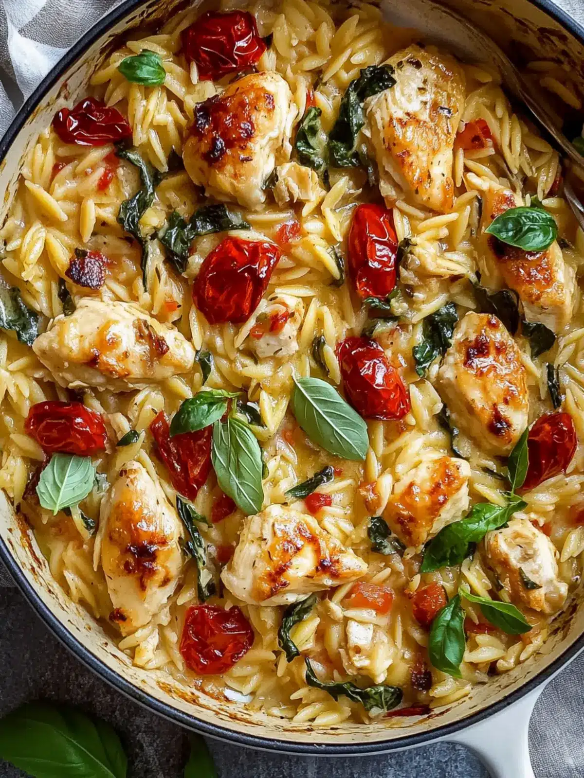 Dump and Bake Tuscan Chicken Orzo: A Cozy Dinner Delight 3 Dump and Bake Tuscan Chicken Orzo