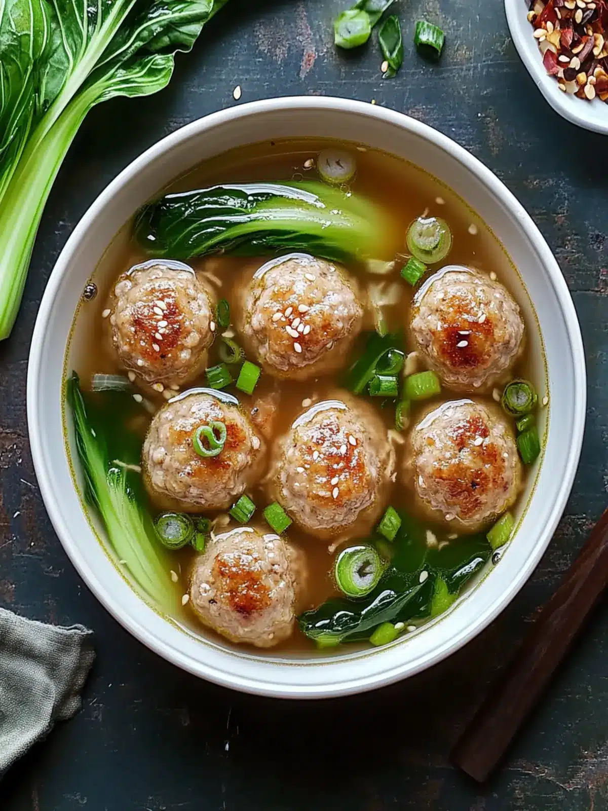 Ginger Chicken Meatball Soup with Bok Choy for Cozy Nights 3 Ginger Chicken Meatball Soup with Bok Choy