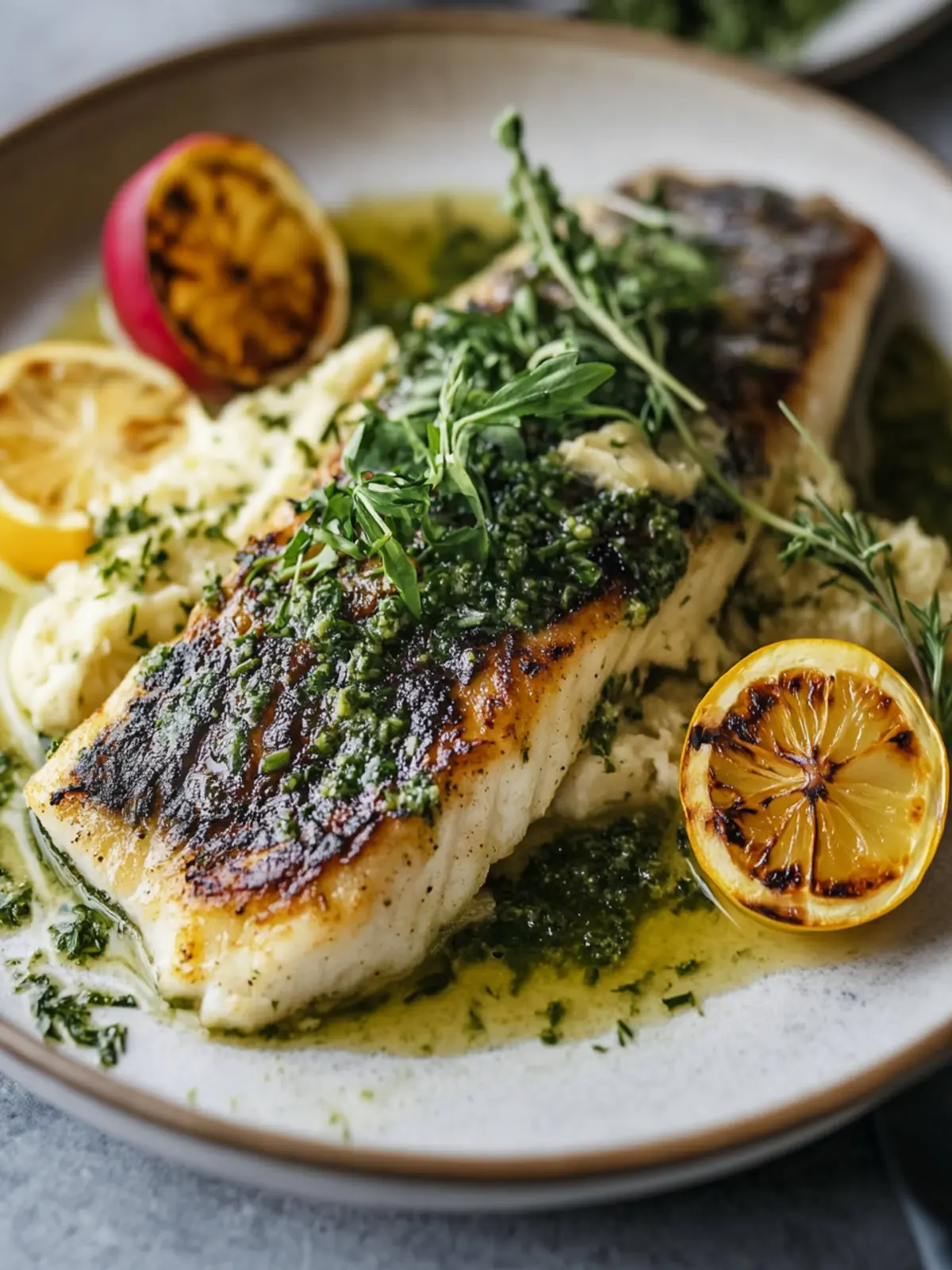 Savor Grilled Sea Bass with Herb Butter for a Gourmet Home Feast 2 Grilled Sea Bass with Herb Butter