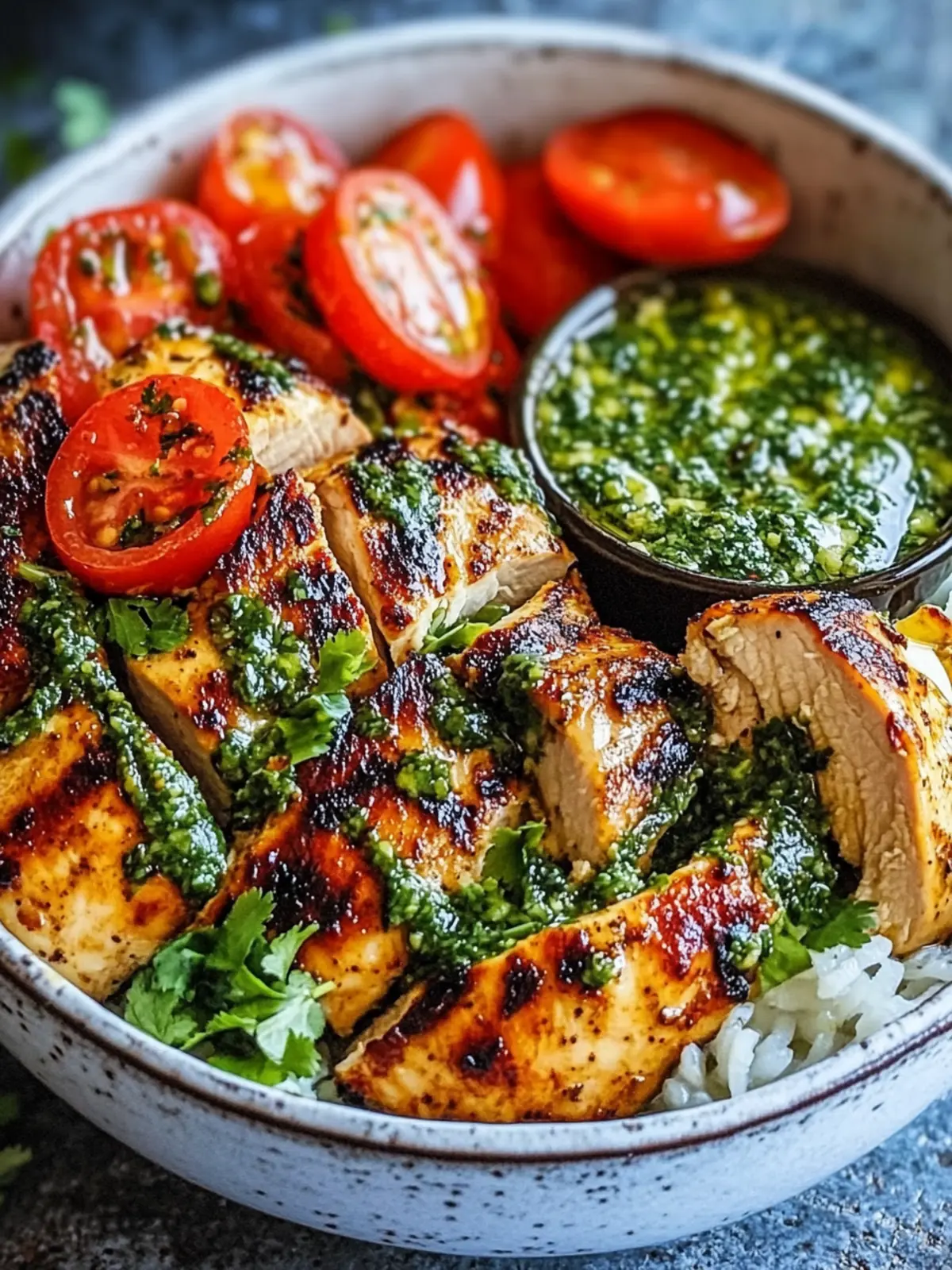 Chimichurri Chicken Bowls with Garlic Sauce: Zesty & Fresh Delight 2 Chimichurri Chicken Bowls with Garlic Sauce