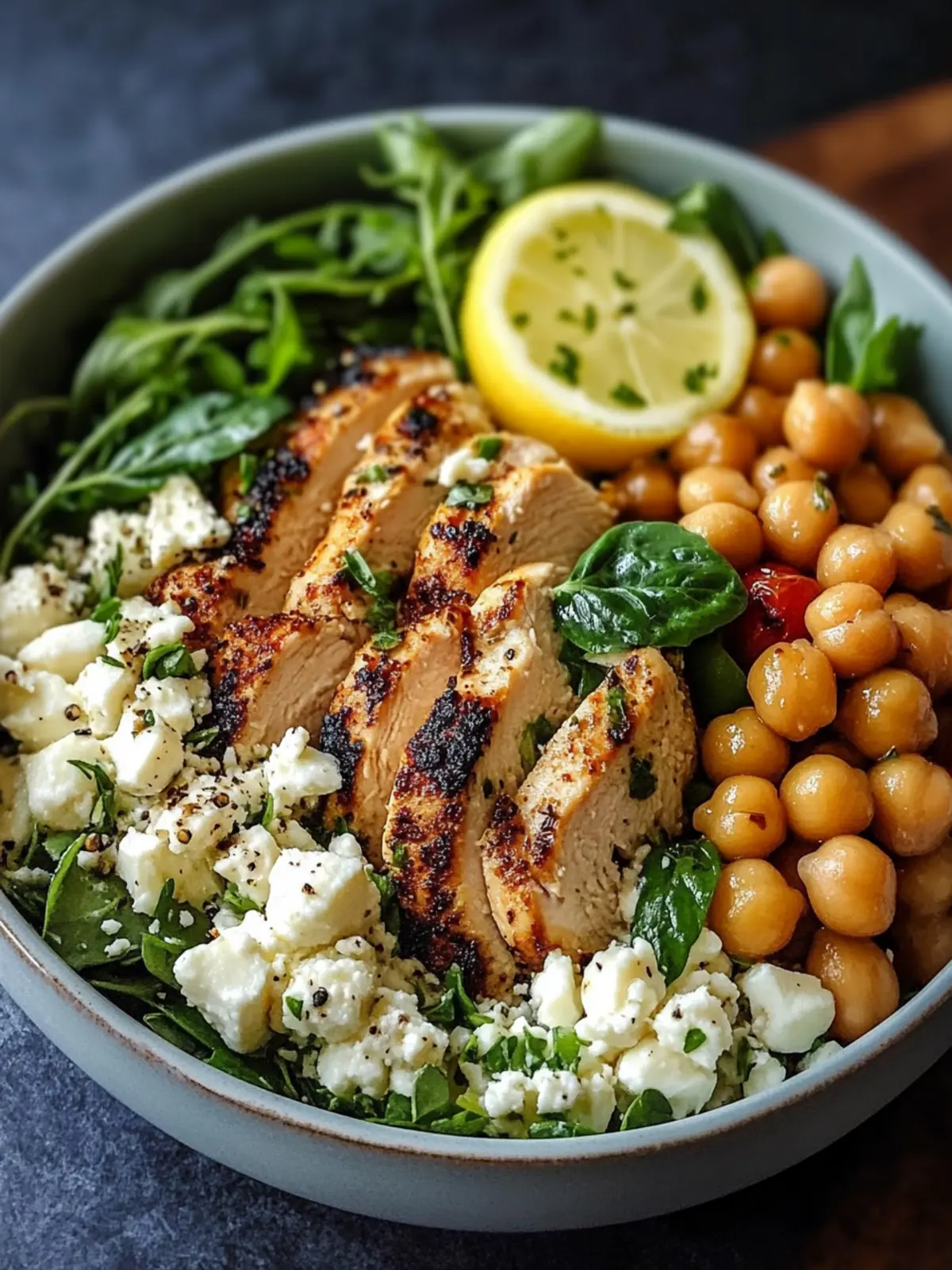 Lemon-Herb Chicken Bowl with Chickpeas & Feta in 30 Minutes 5 Lemon-Herb Chicken Bowl with Chickpeas & Feta