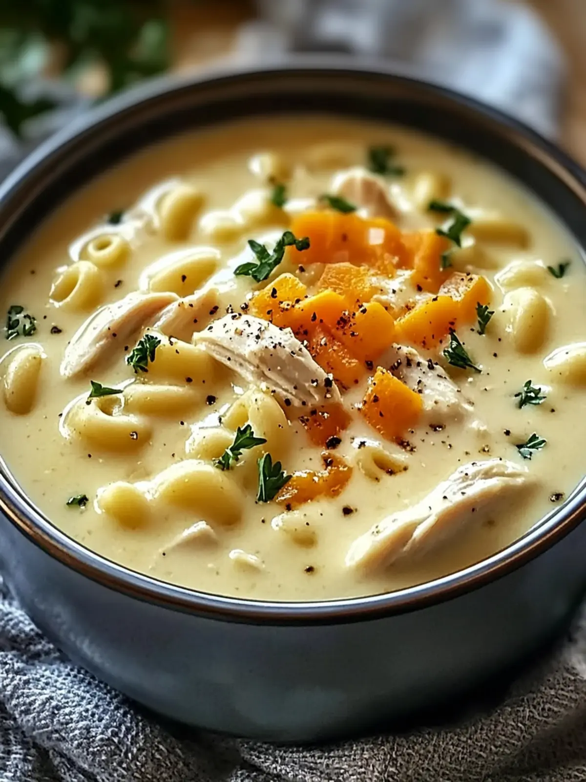 Creamy Chicken Macaroni Cheese Soup for Ultimate Comfort 5 Creamy Chicken Macaroni Cheese Soup
