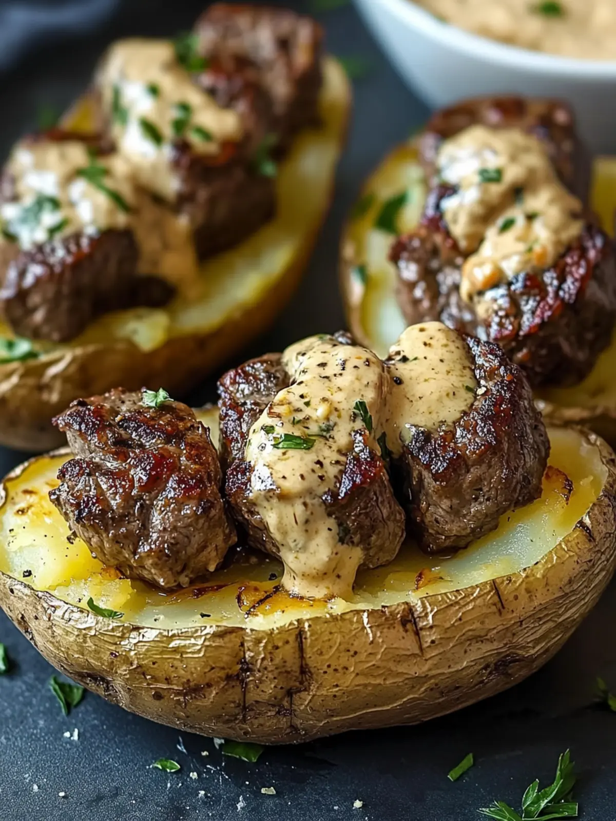 Loaded Baked Potato with Steak Bites for Ultimate Comfort Food 3 Loaded Baked Potato with Steak Bites