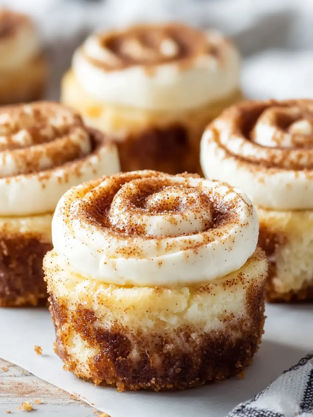 Mini Cinnamon Roll Cheesecakes with Creamy Frosting Delight 3 Mini Cinnamon Roll Cheesecakes